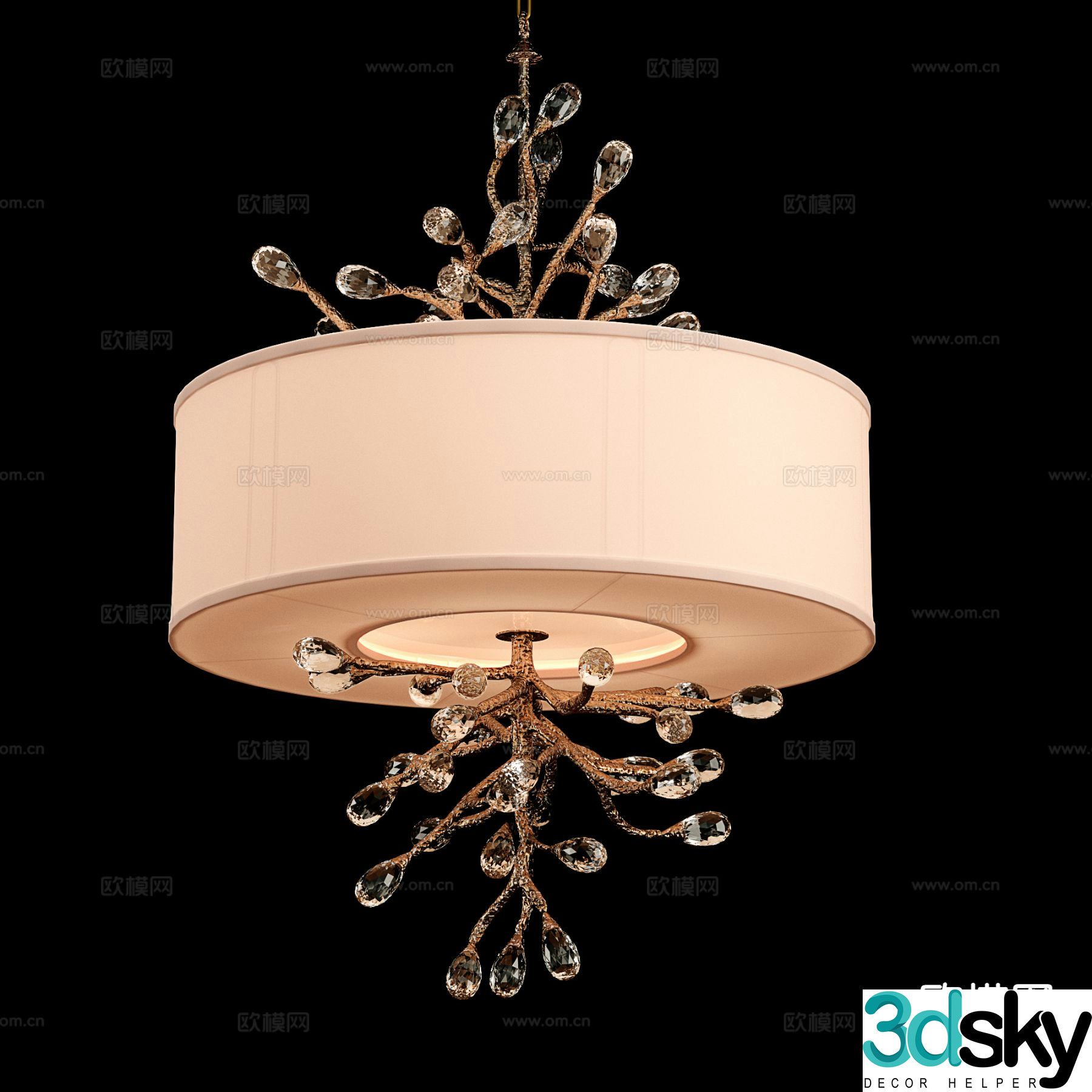 Modern crystal chandelier indoor chandelier 3d model