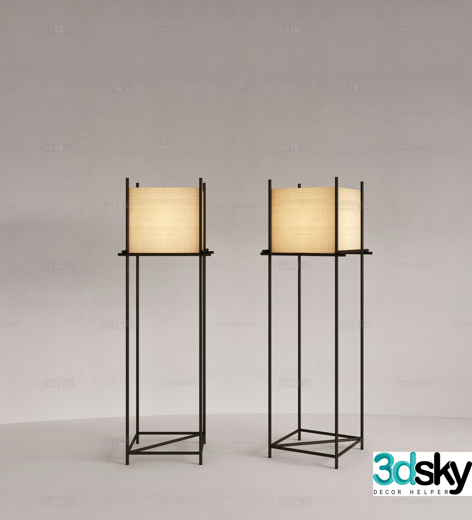 Metal floor lamp 3d model