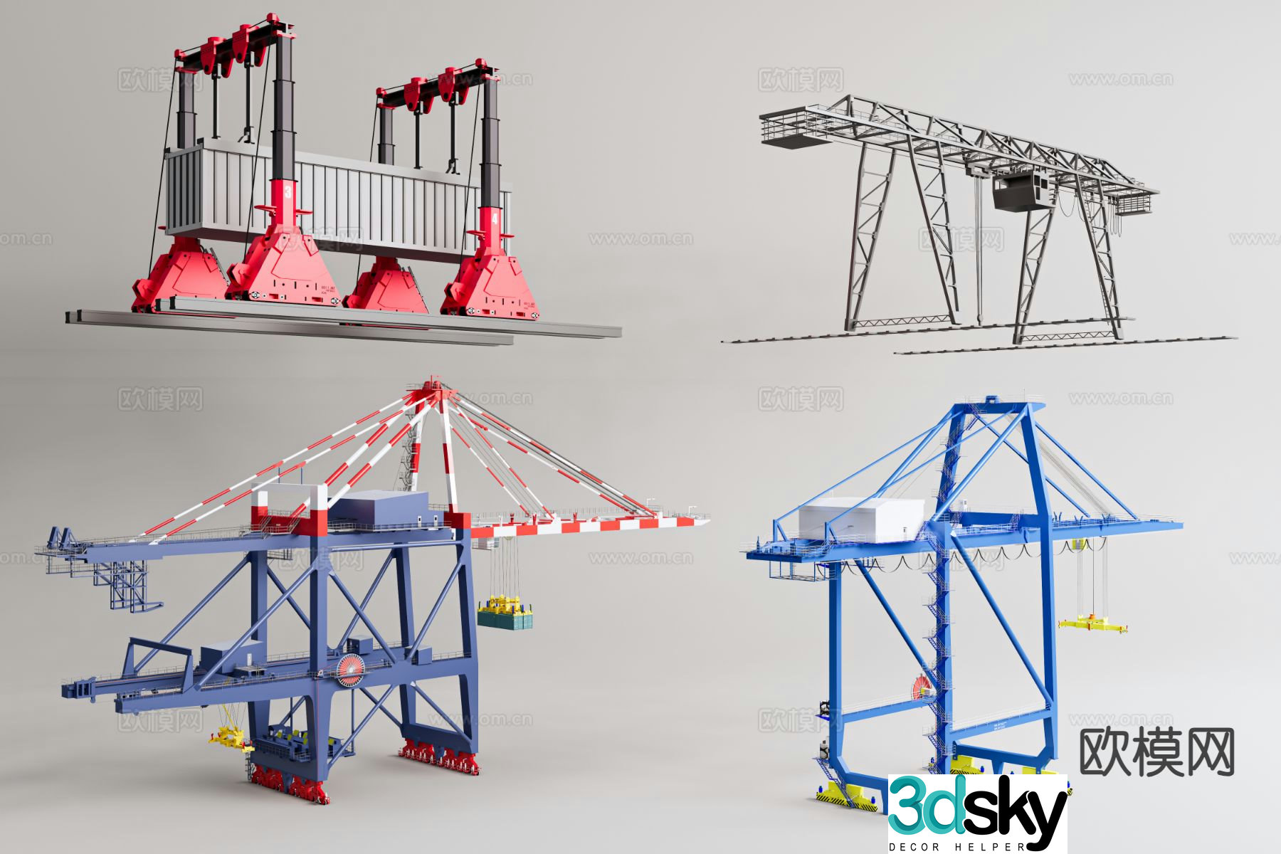 Modern hanging tower gantry tower crane crane 3d model