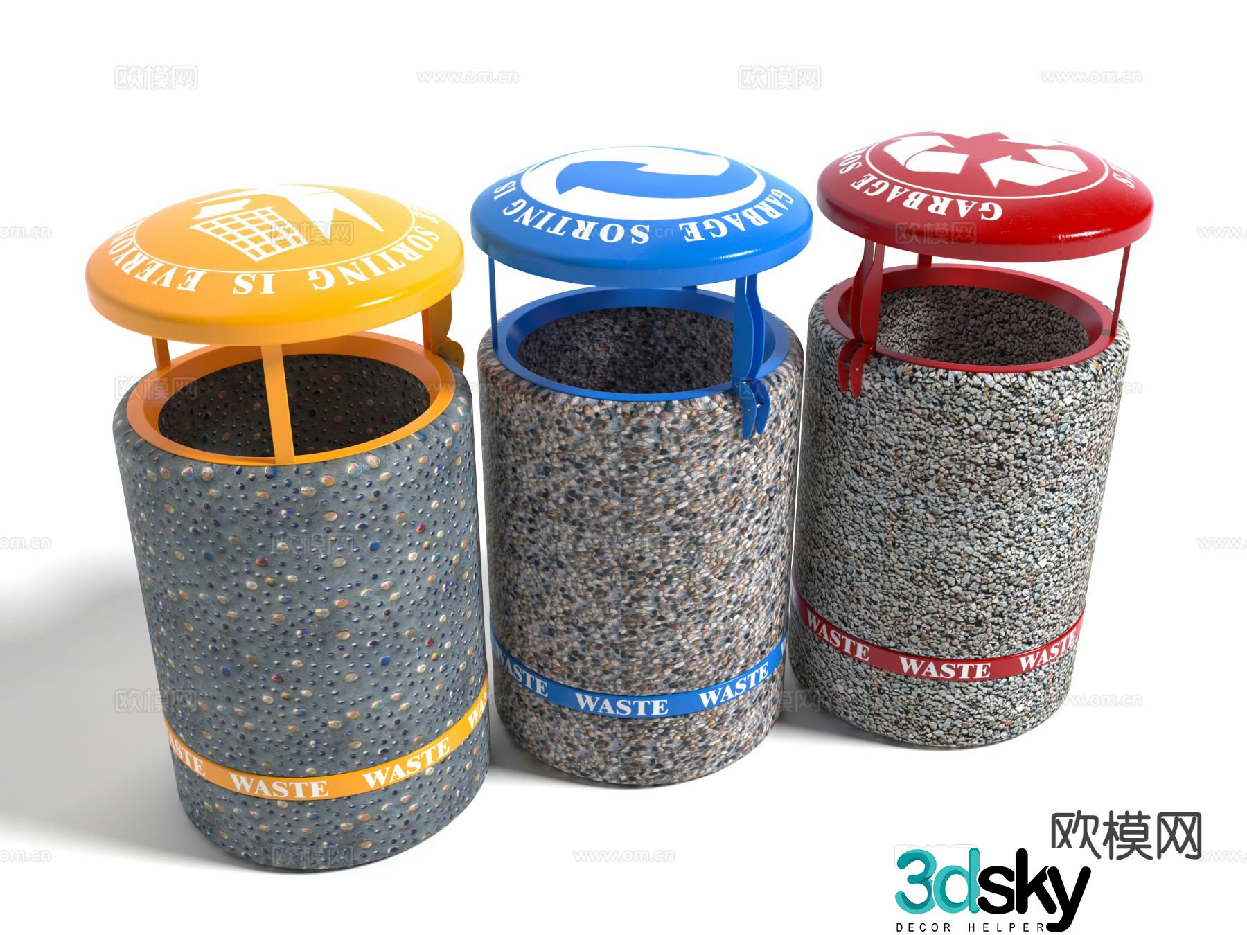 Modern trash can trash can 3d model