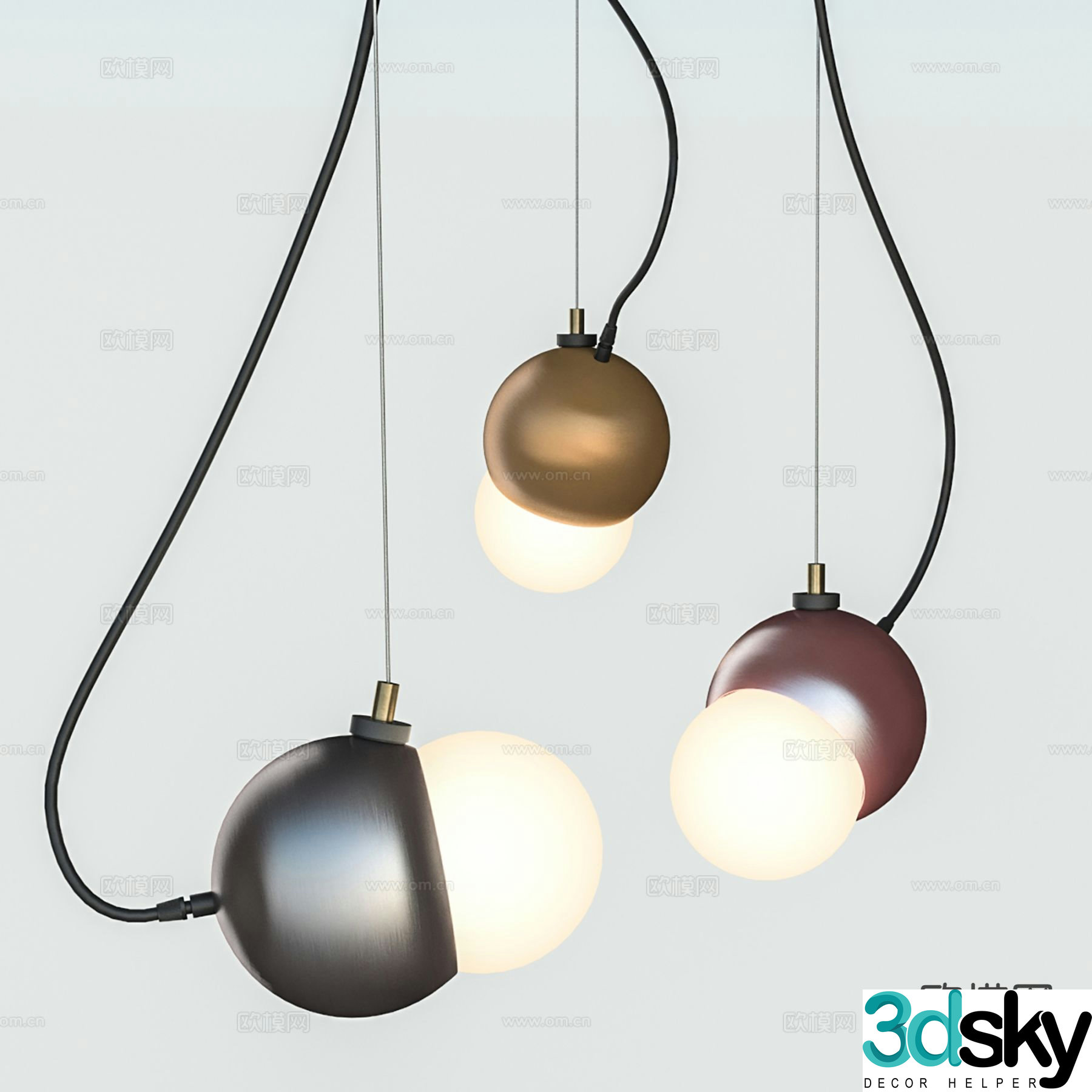 Modern interior chandelier 3d model