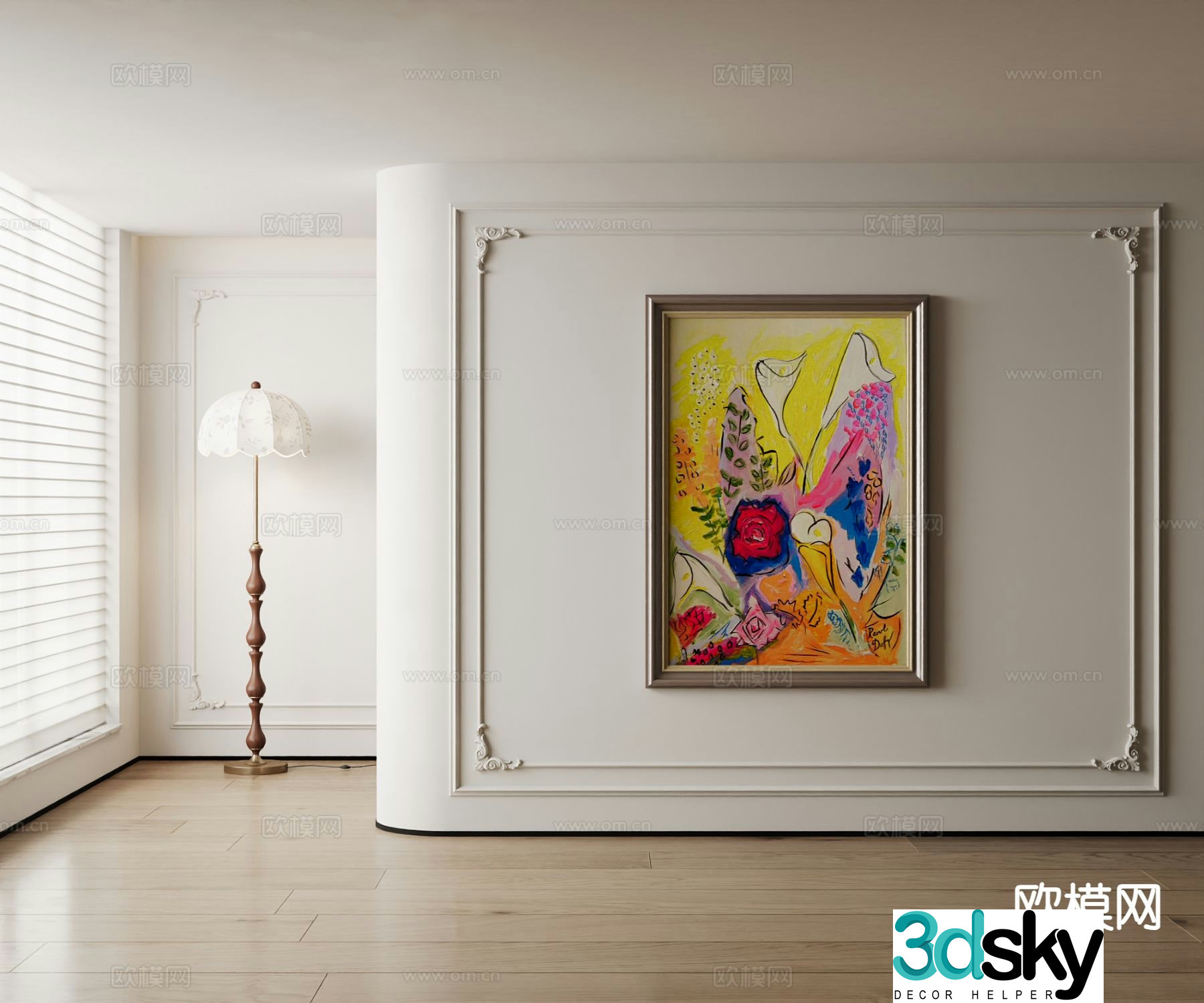 American oil painting art painting decorative painting 3d model