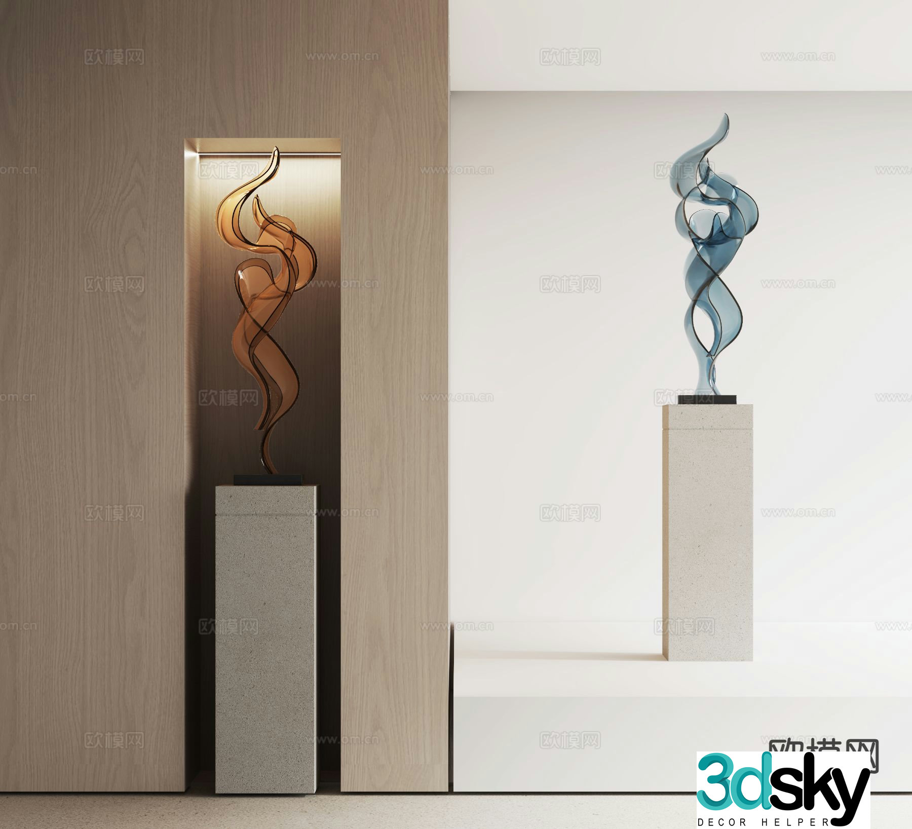 Modern abstract sculpture ornaments 3d model