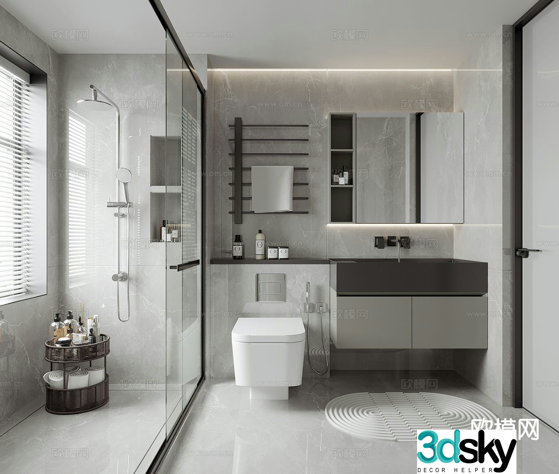 Modern bathroom bathroom 3d model