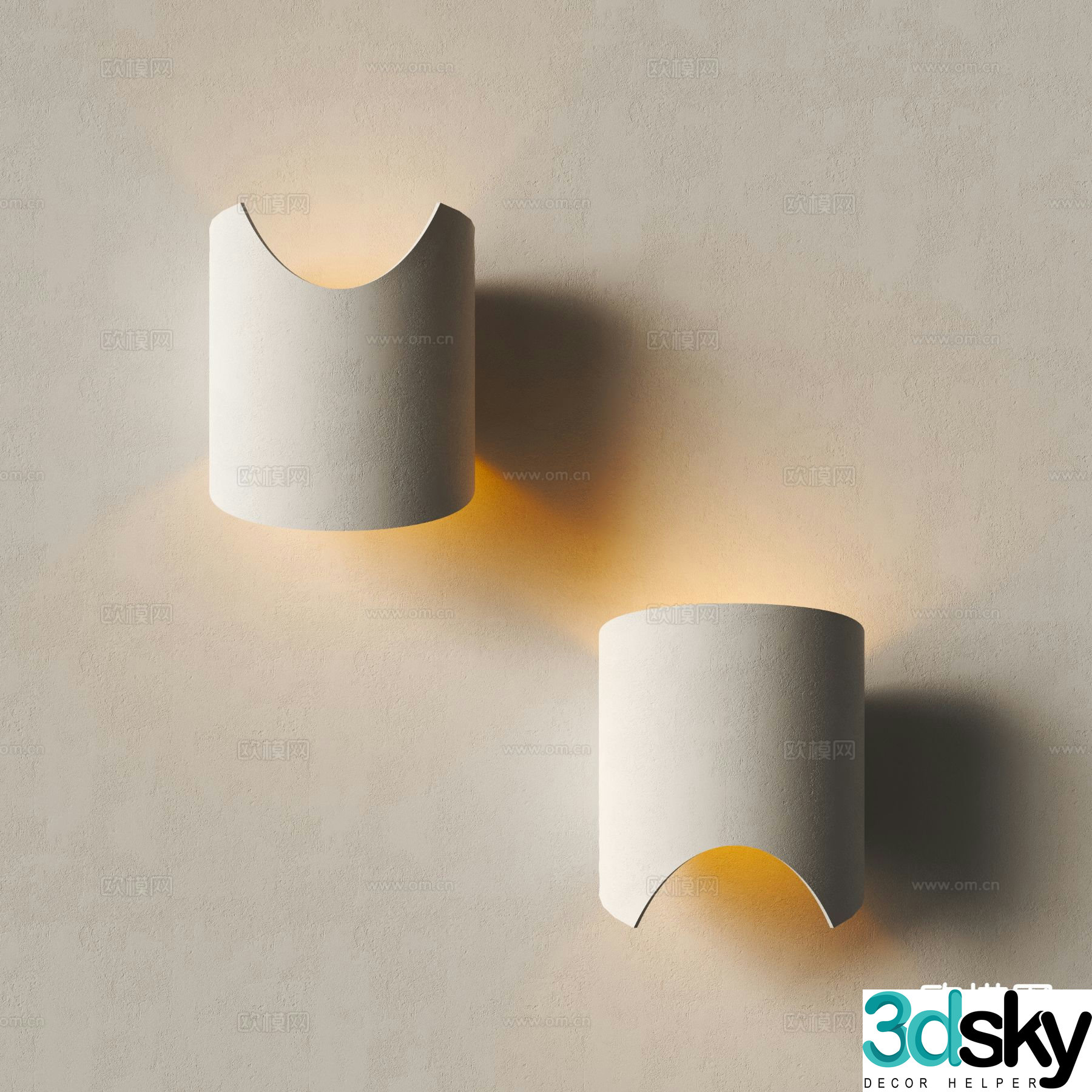 Modern wall lamp personalized wall lamp plaster wall lamp 3d model