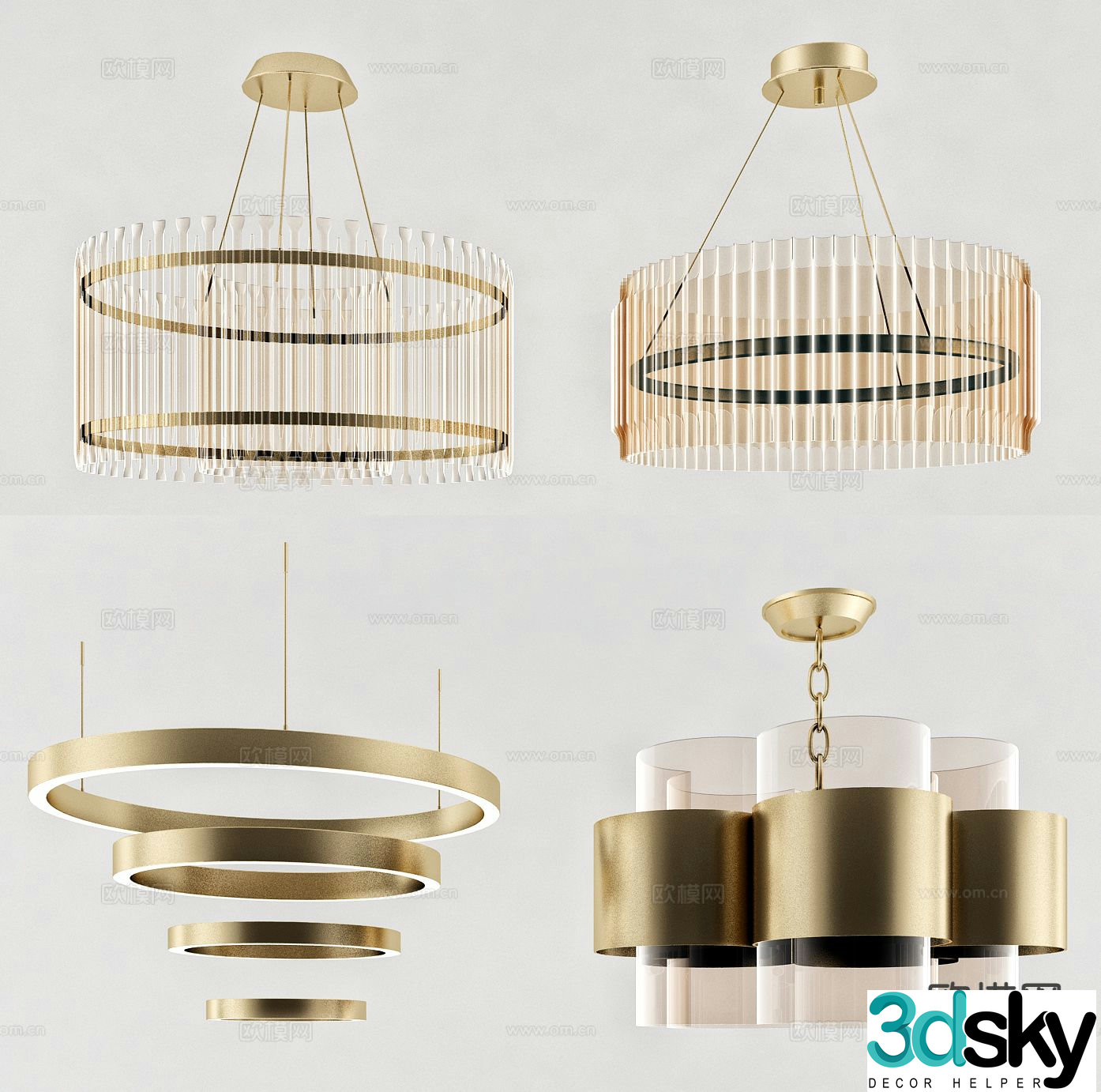 Modern chandelier 3d model