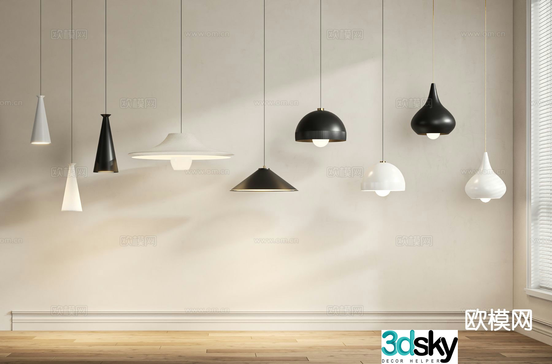 Modern art chandelier bedside chandelier 3d model