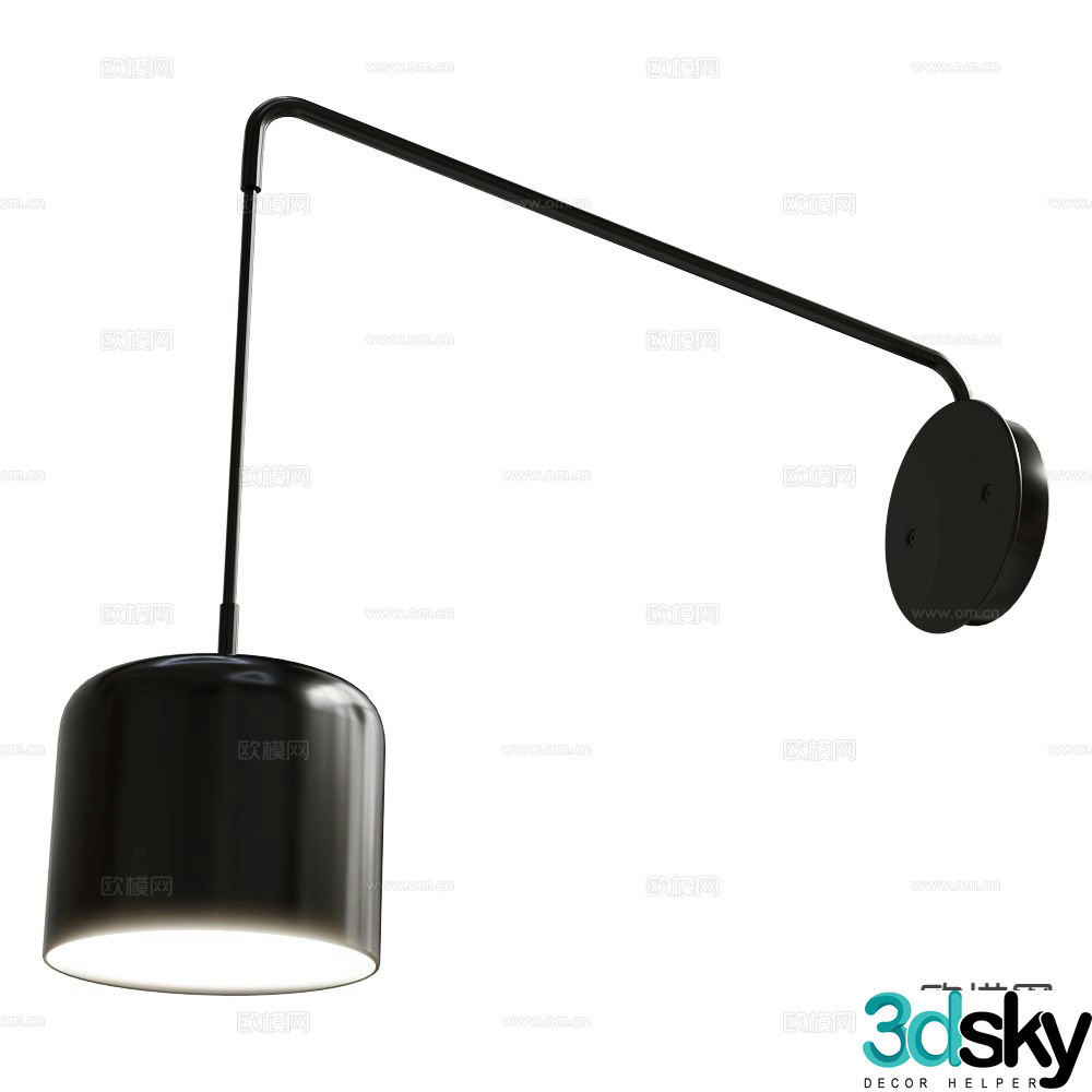 Ole long metal wall lamp 3d model