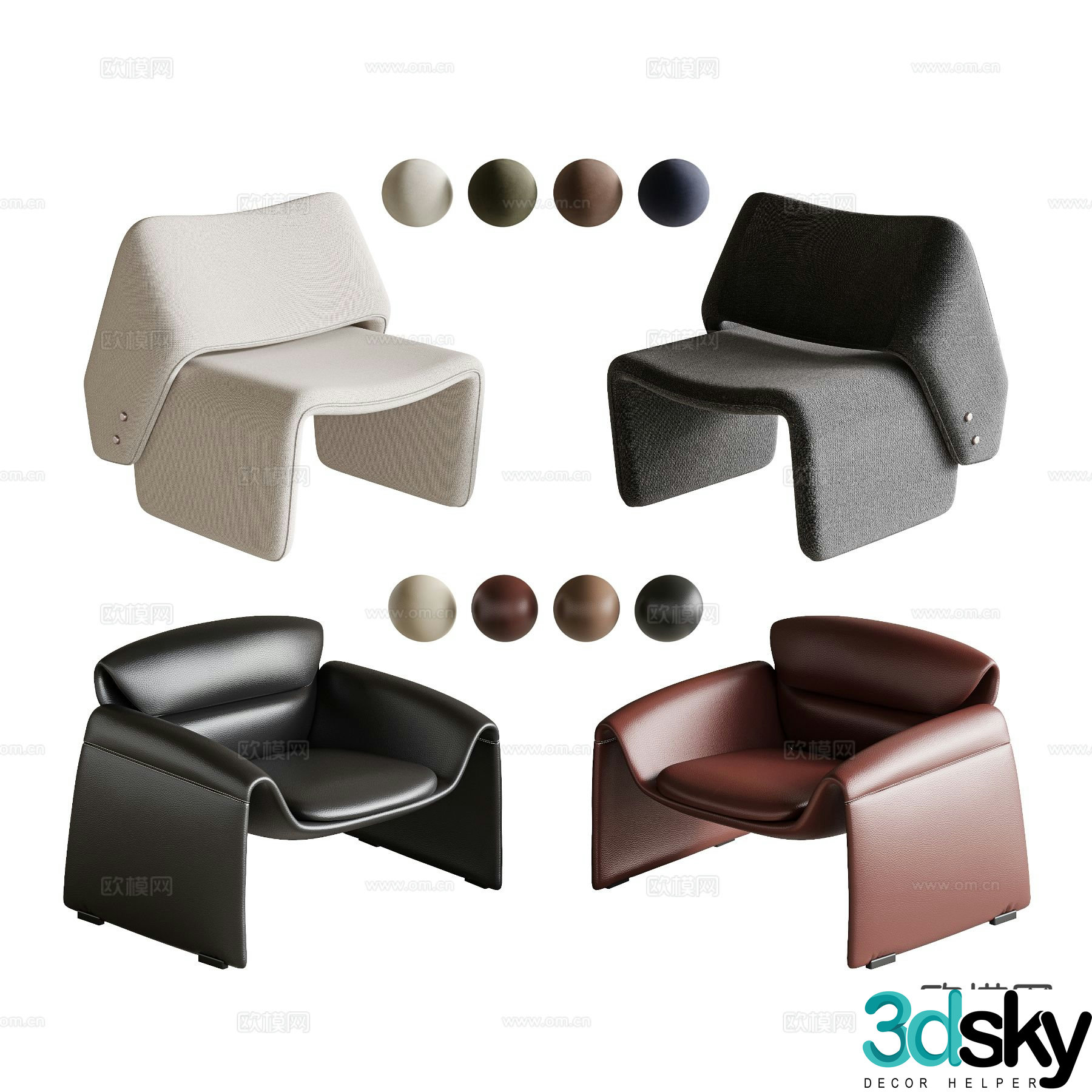 Modern single sofa 3d model