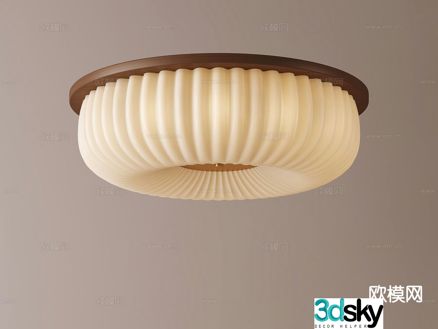 Cream style ceiling lamp 3d model