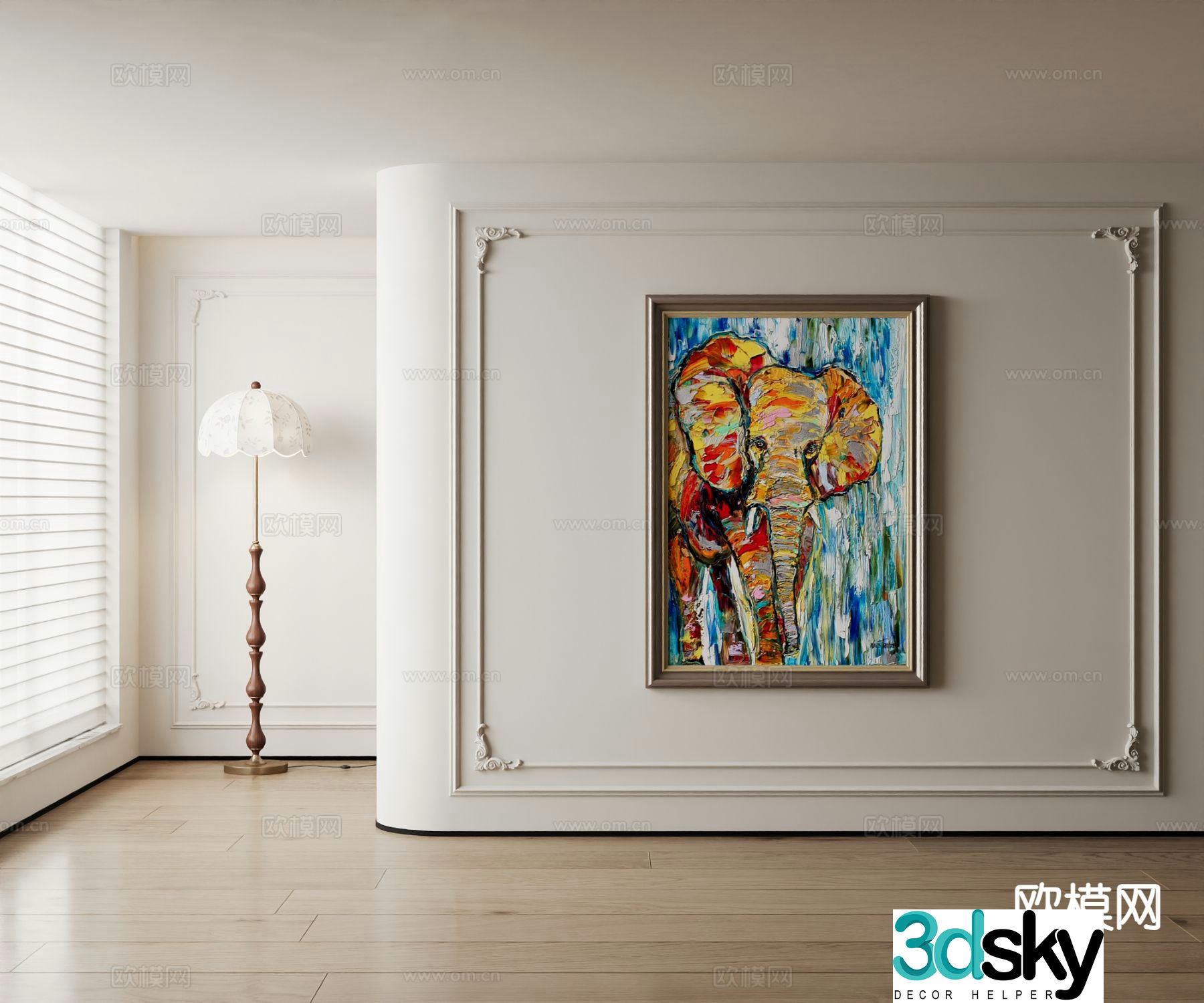 American oil painting art painting decorative painting 3d model