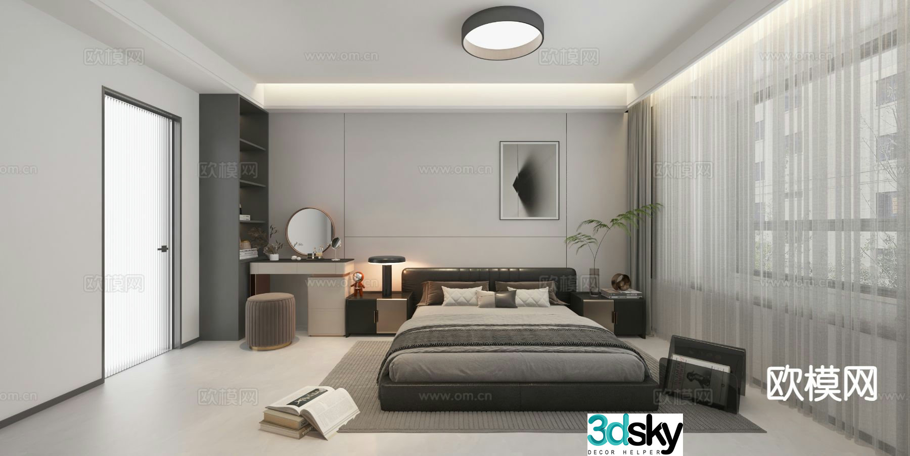 Modern bedroom master bedroom 3d model