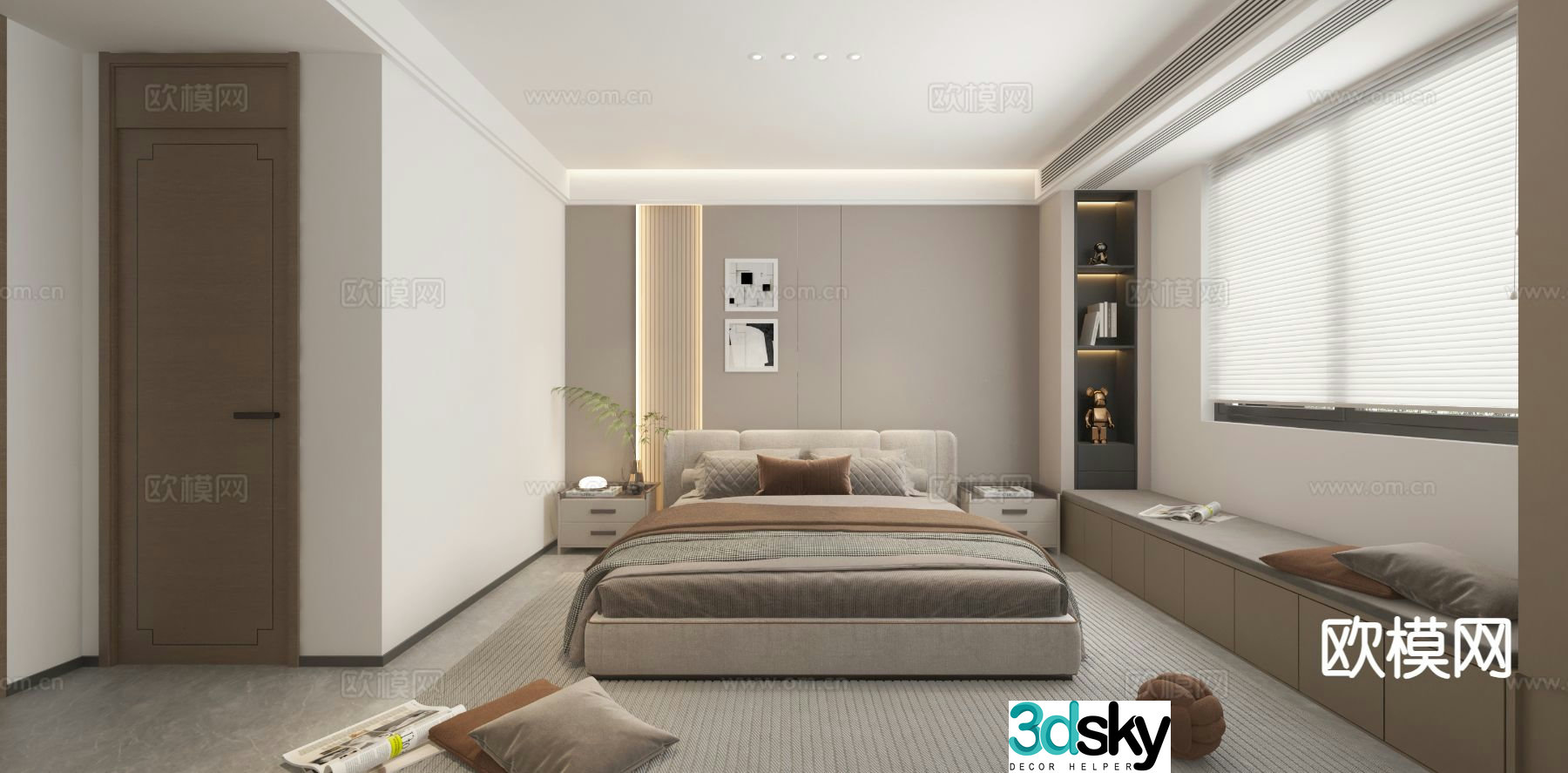 Modern bedroom master bedroom 3d model
