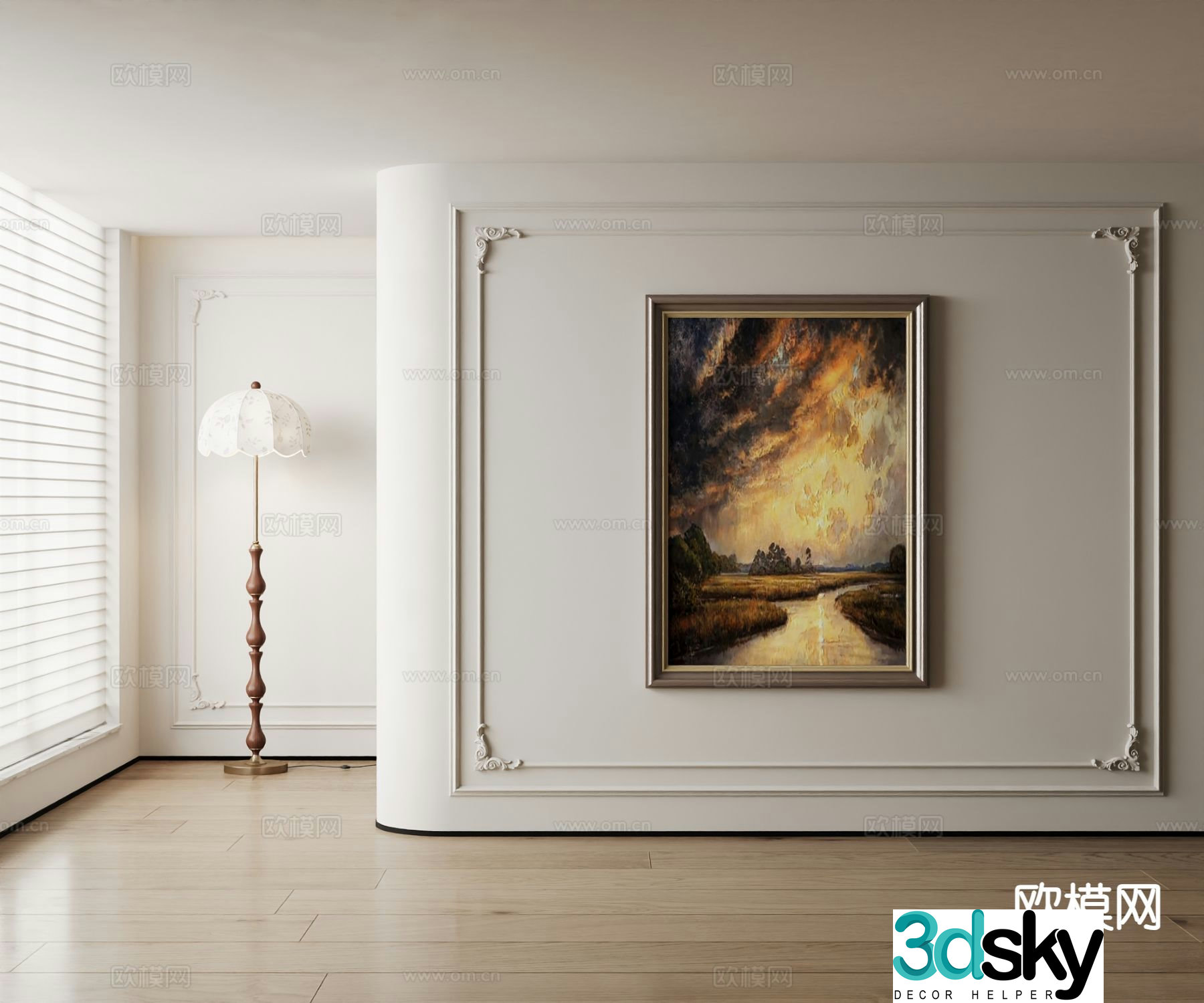 American art painting texture painting decorative painting 3d model