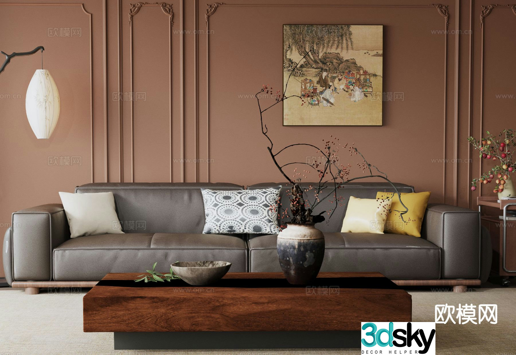 French sofa set 3d model