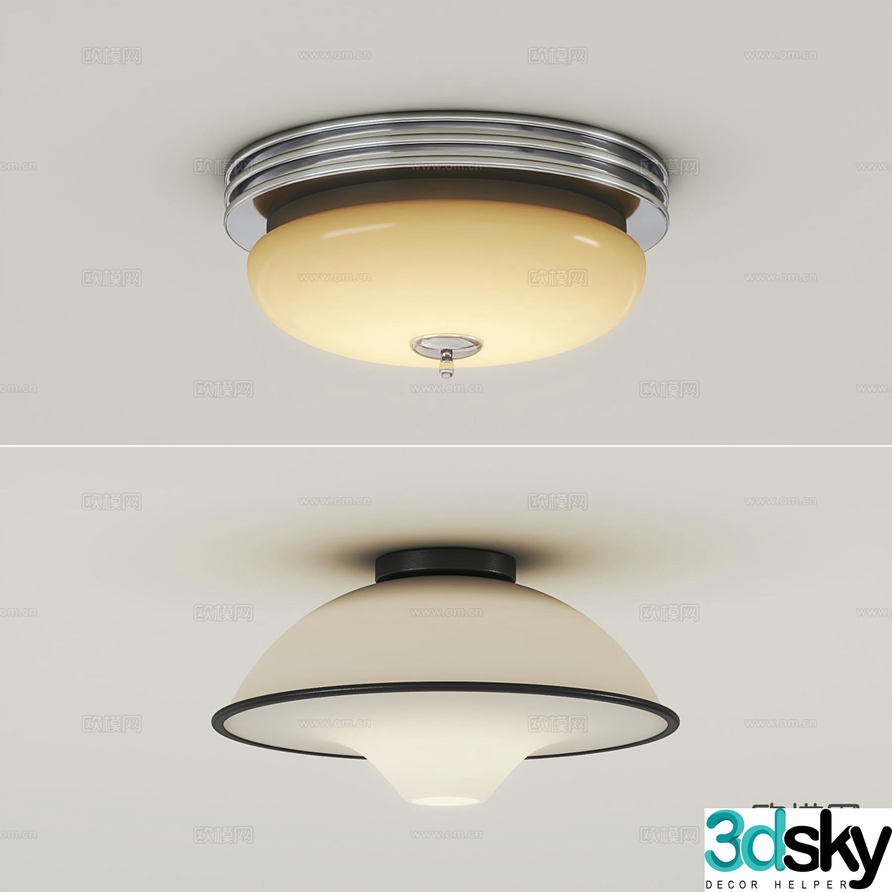 Medieval style ceiling lamp bedroom ceiling lamp study ceiling lamp 3d model