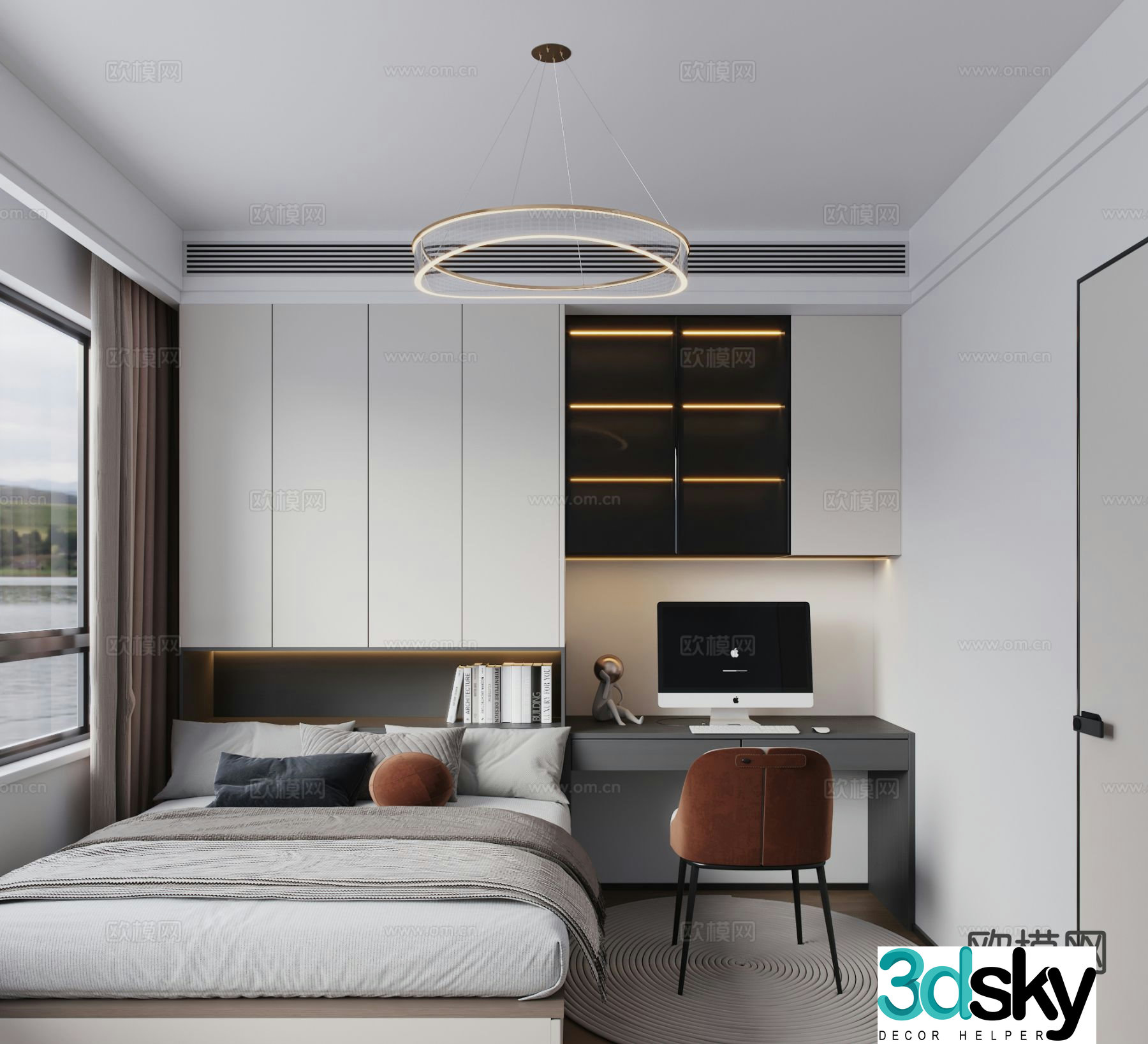 Modern tatami bedroom 3d model