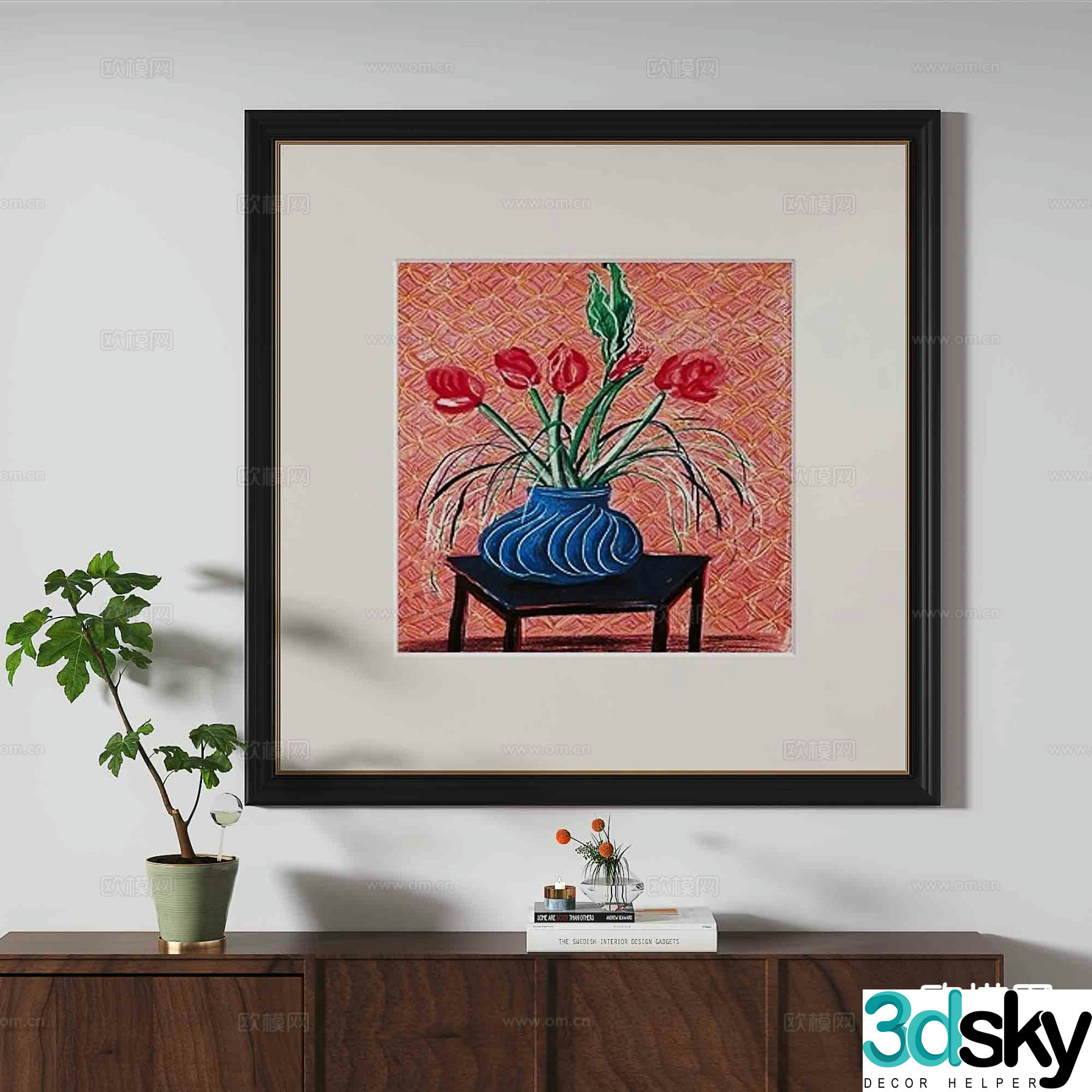 Retro hanging painting art painting decorative painting 3d model