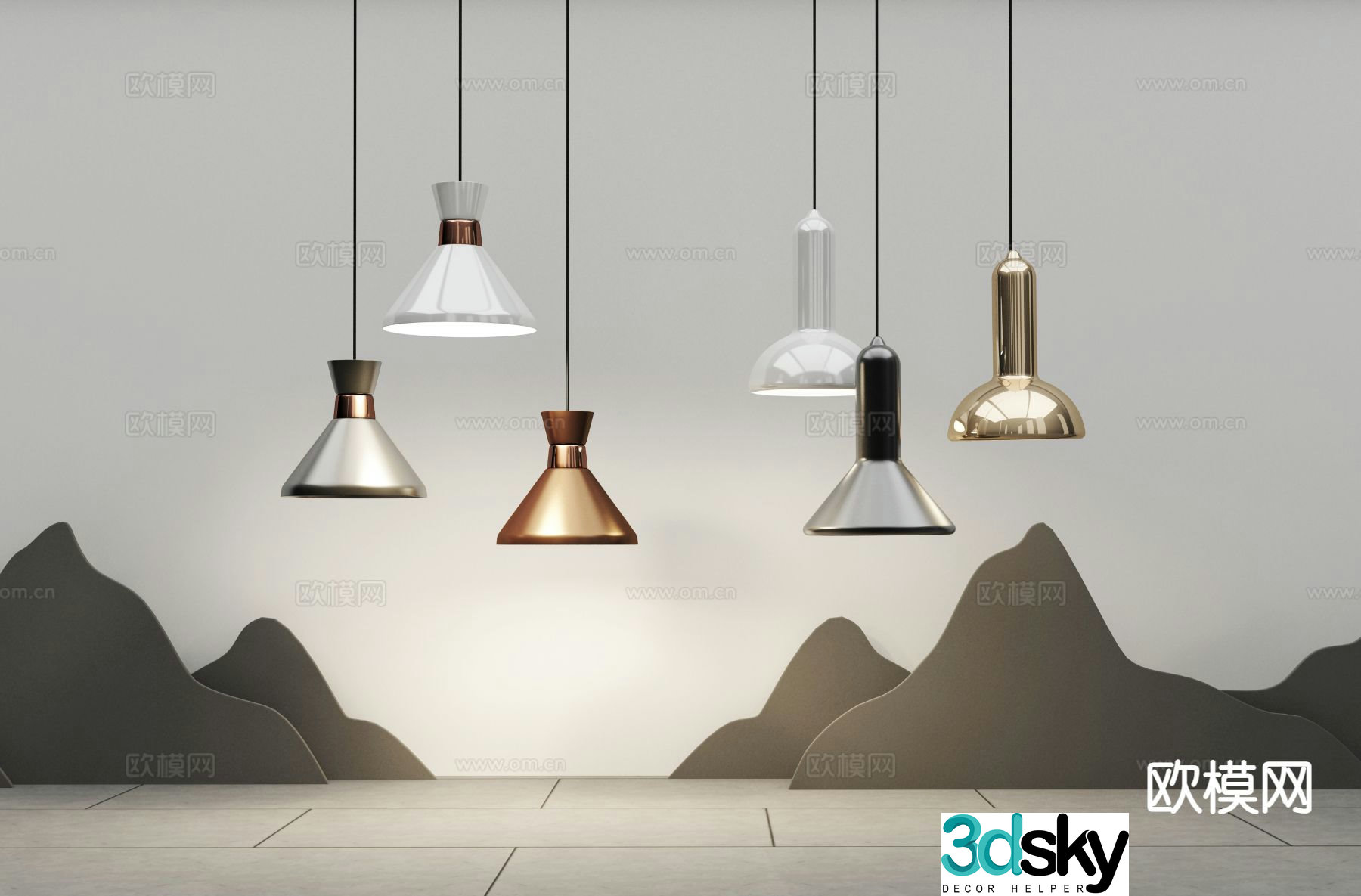 Modern creative chandelier 3d model