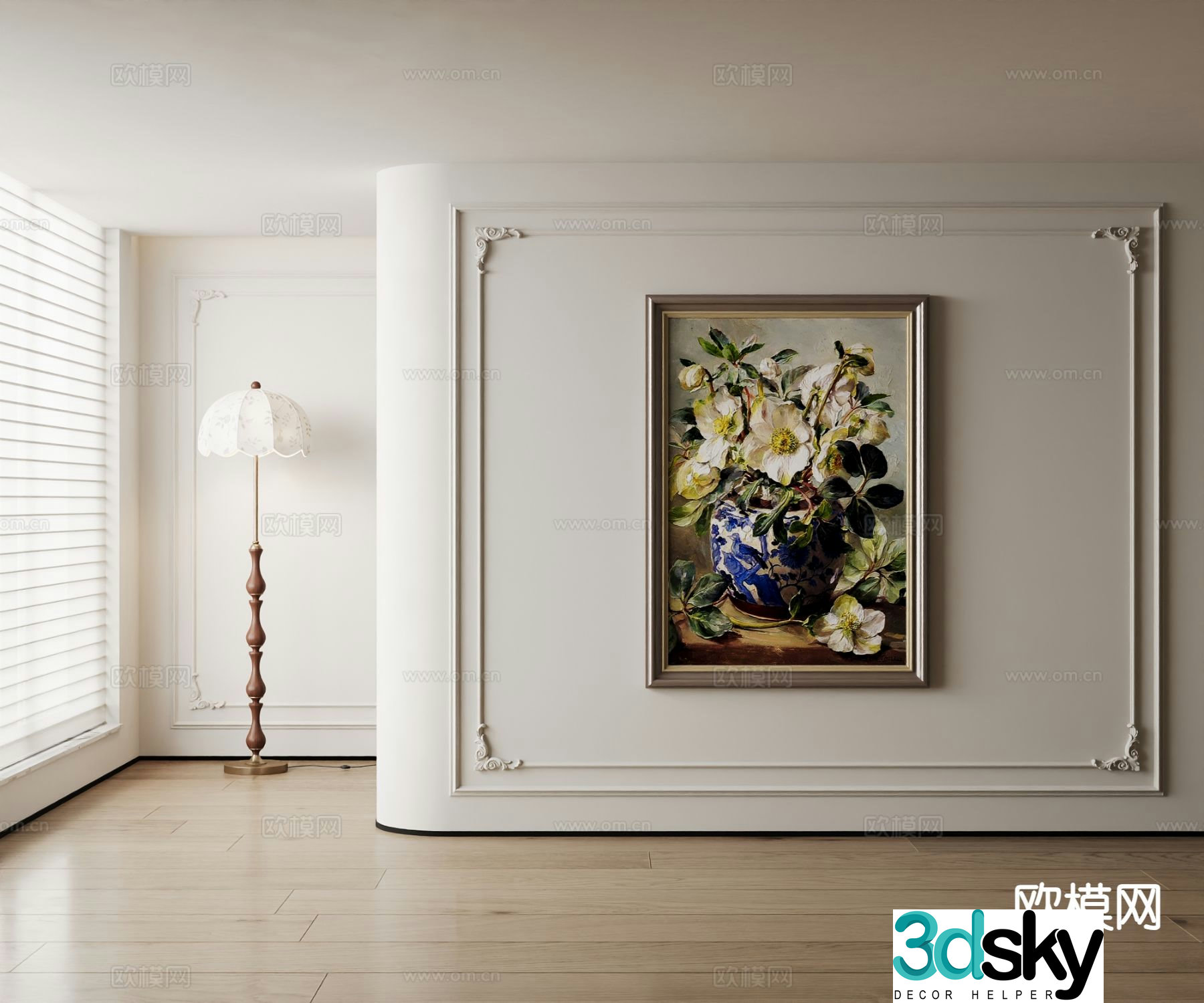 American oil painting art painting decorative painting 3d model