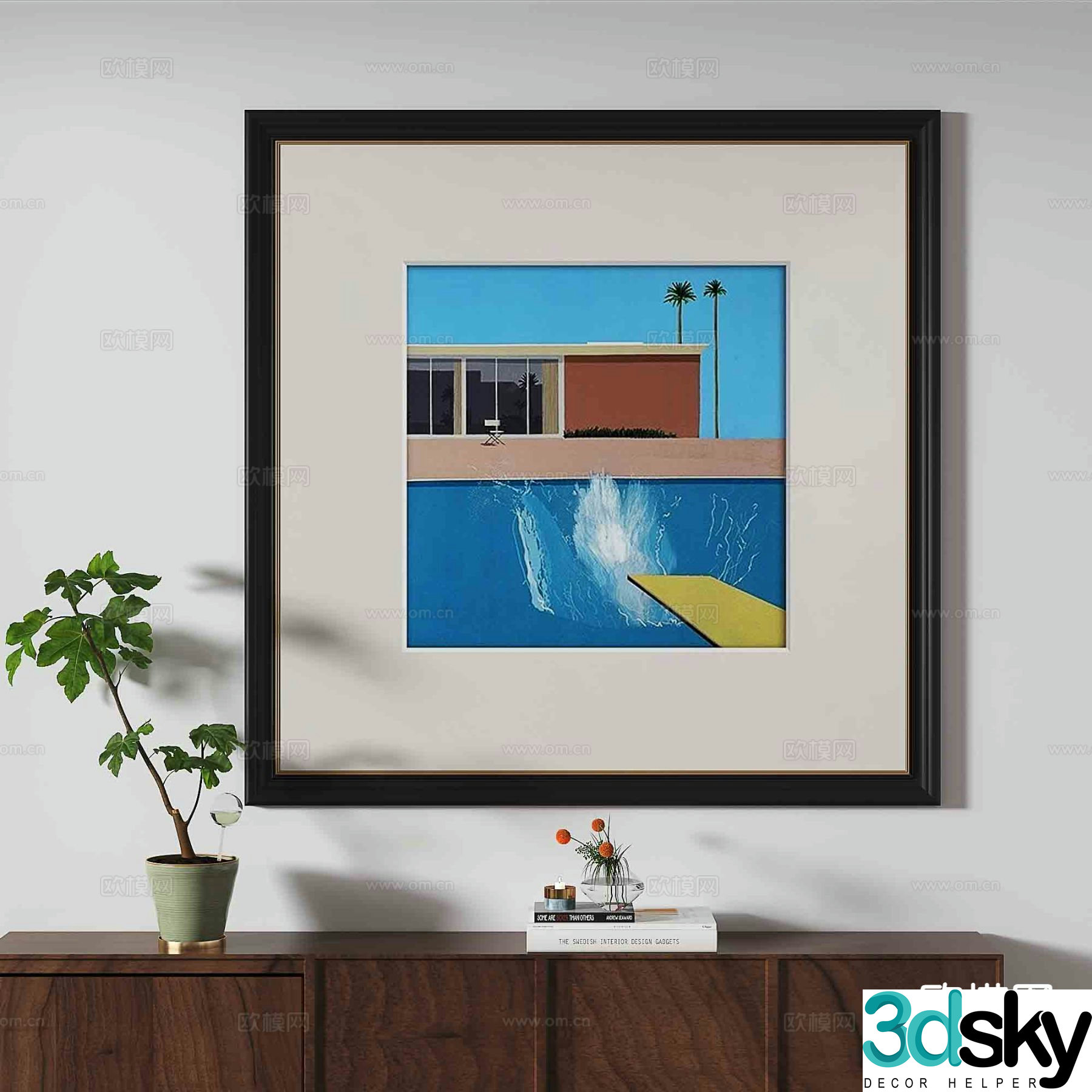 Retro hanging painting art painting decorative painting 3d model
