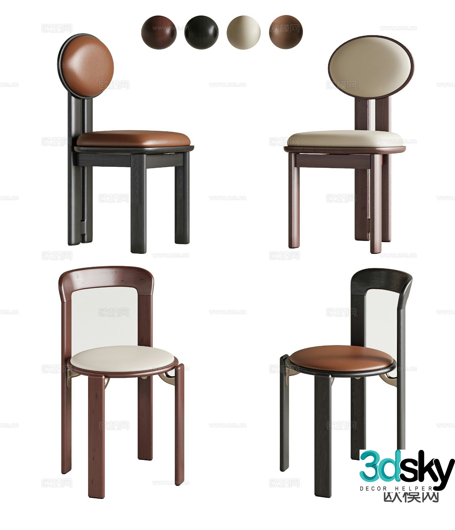 Medieval style single chair dining chair 3d model