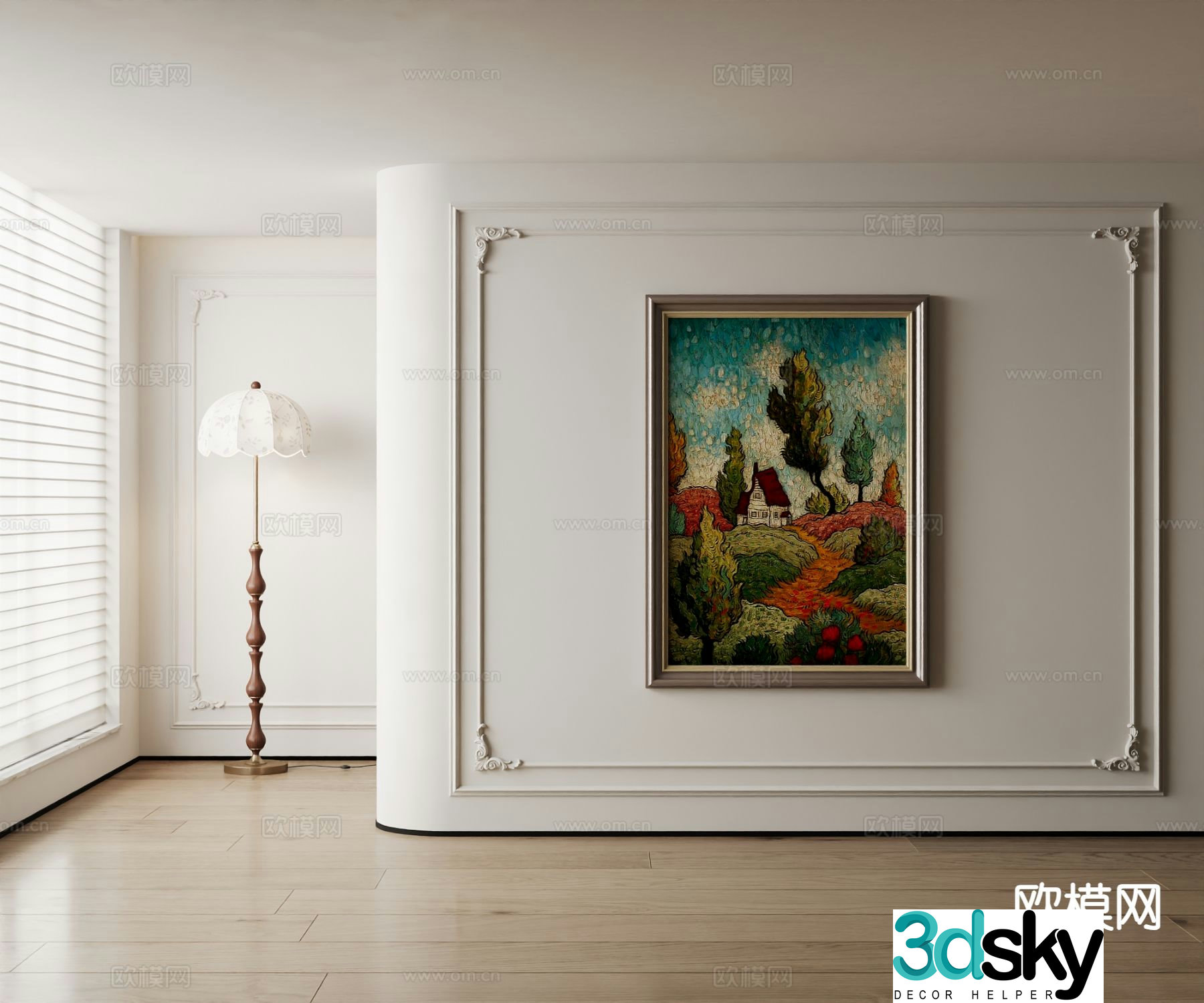 American oil painting art painting decorative painting 3d model