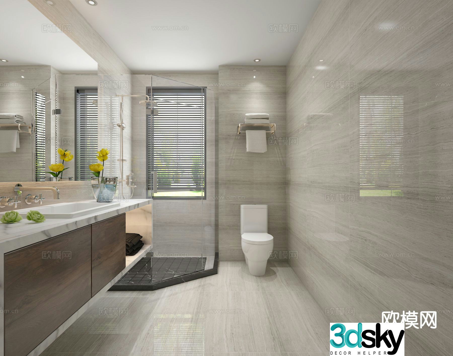 Modern bathroom bathroom 3d model