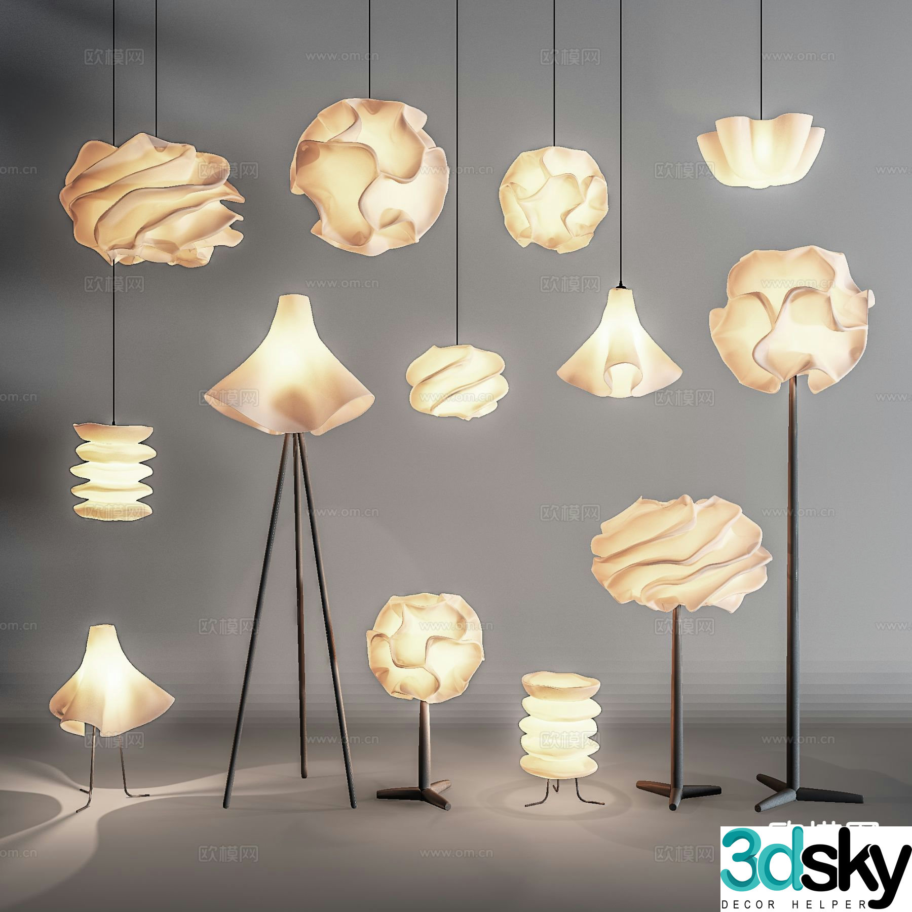 Modern interior chandelier 3d model