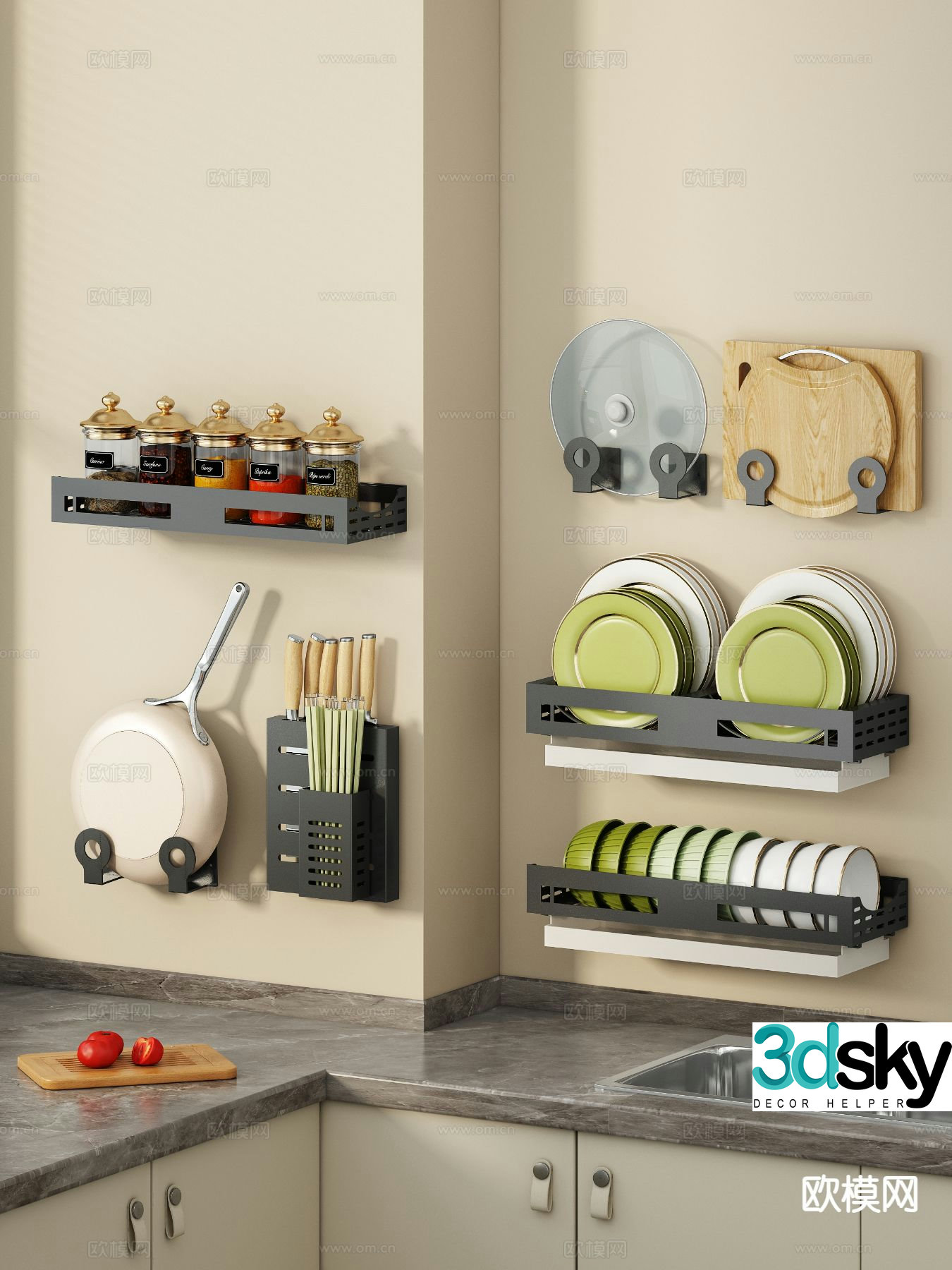 Wall mounted shelf 3d model