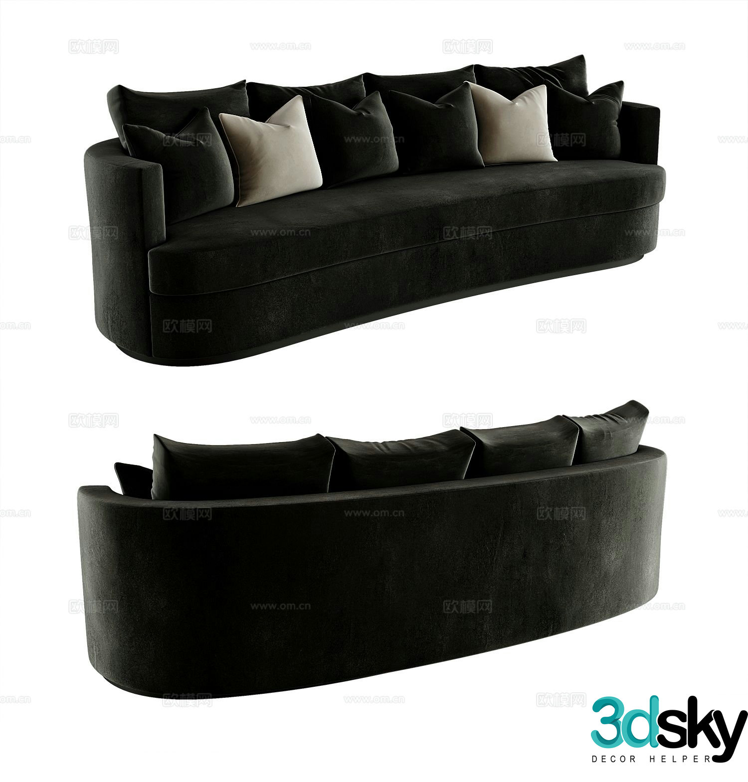 Modern curved sofa 3d model
