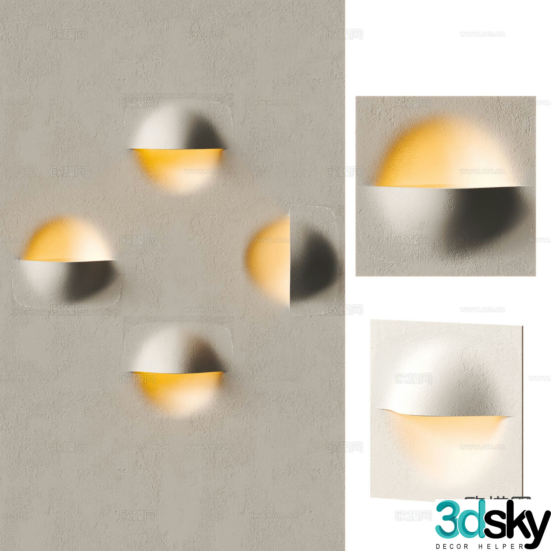 Modern wall lamp plaster lamp 3d model