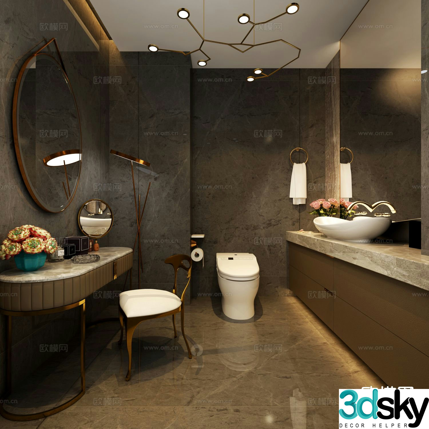 Postmodern art bathroom bathroom 3d model