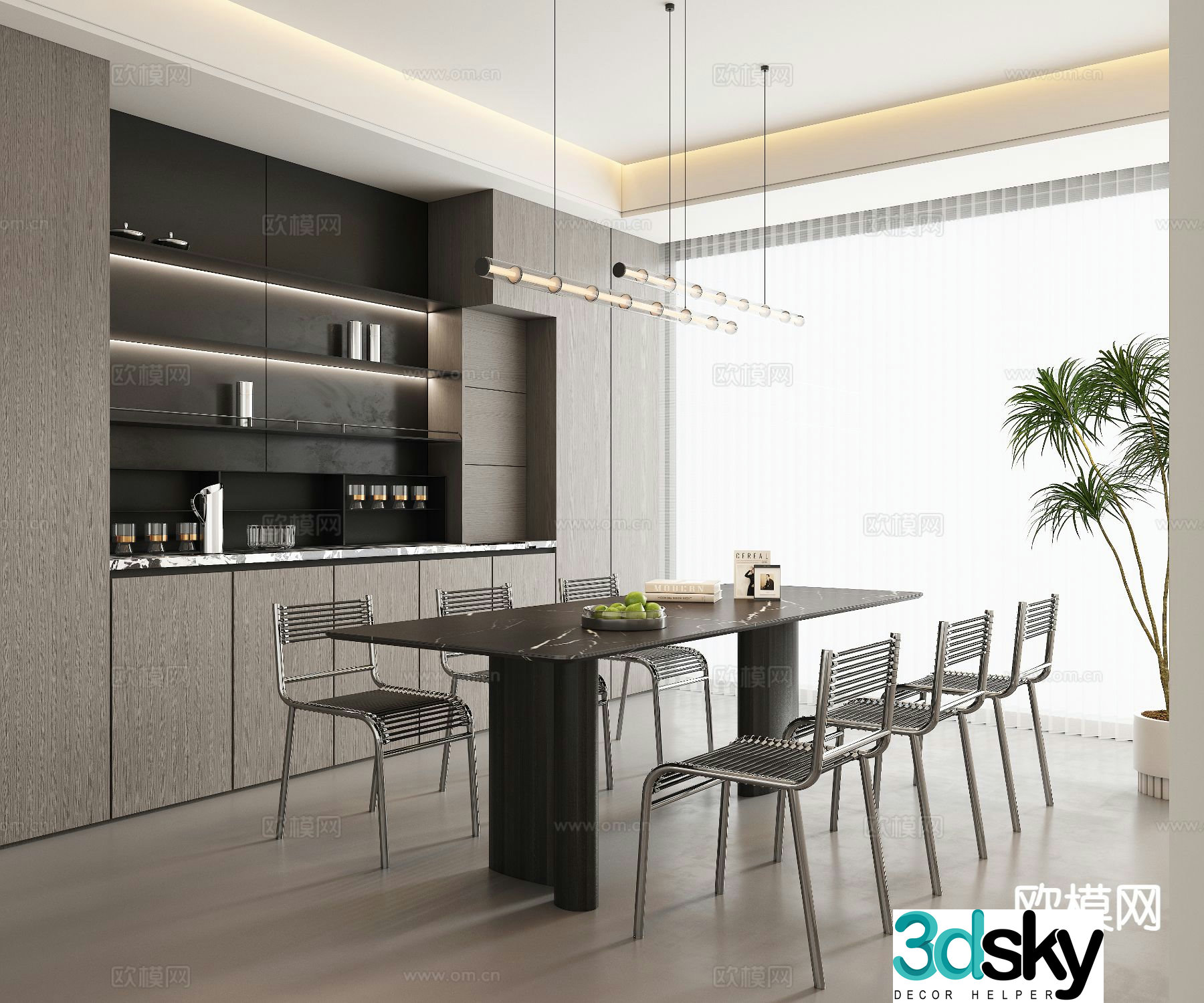 Simple restaurant 3d model