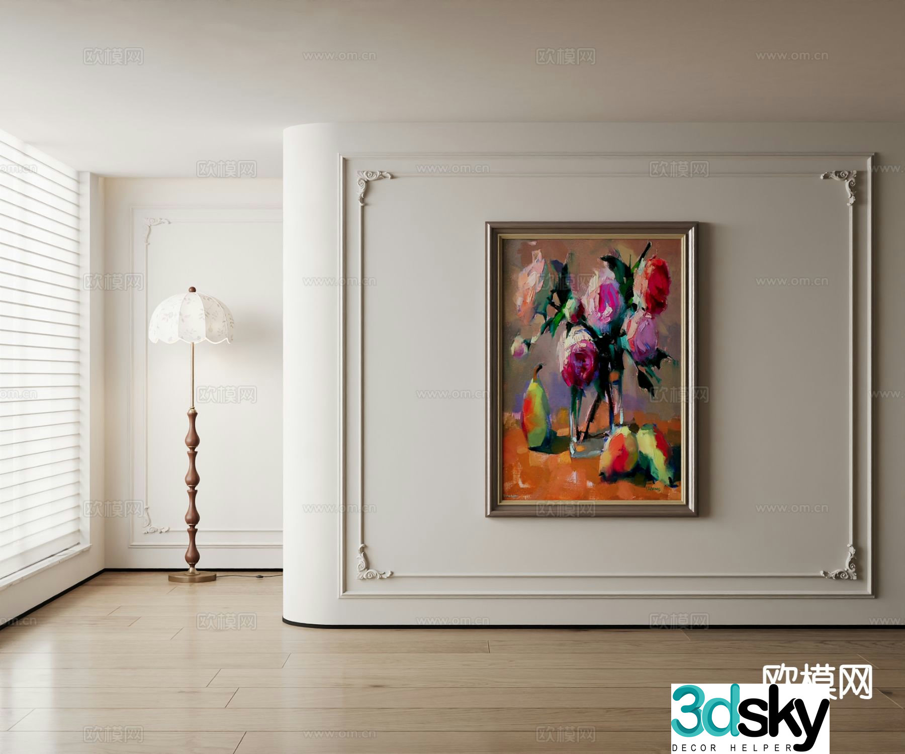 American oil painting art painting decorative painting 3d model