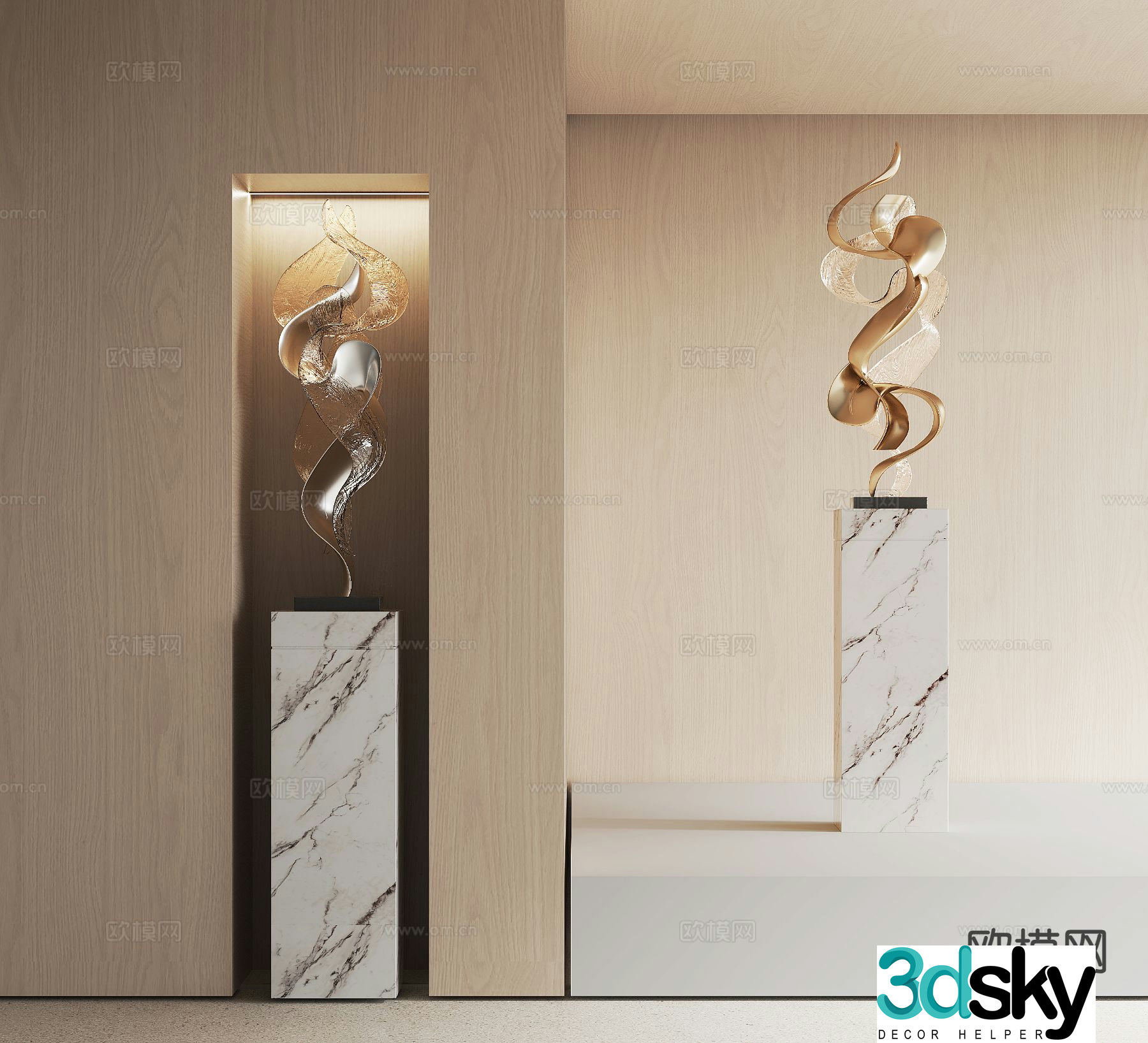 Light luxury abstract sculpture ornaments 3D model