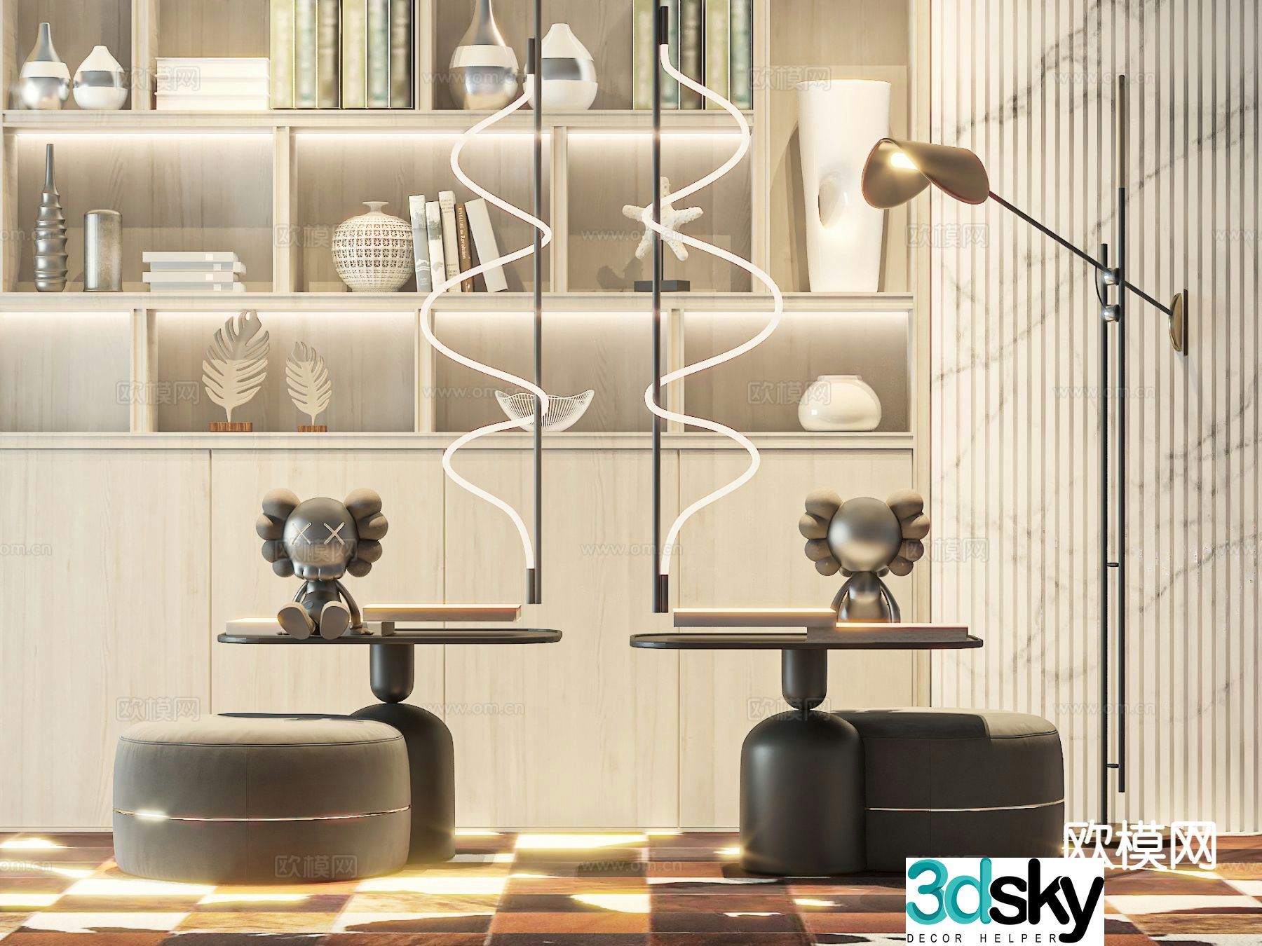 Modern bedside table 3d model