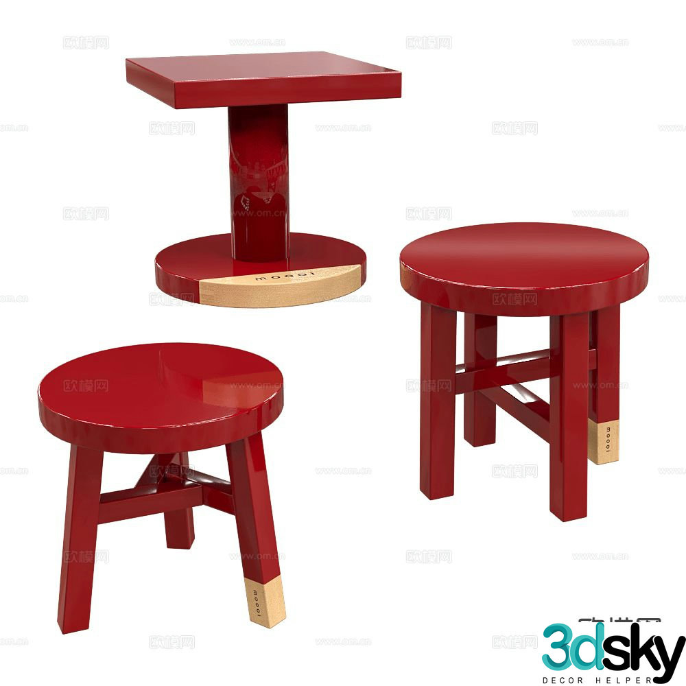 Moooi low stool 3d model