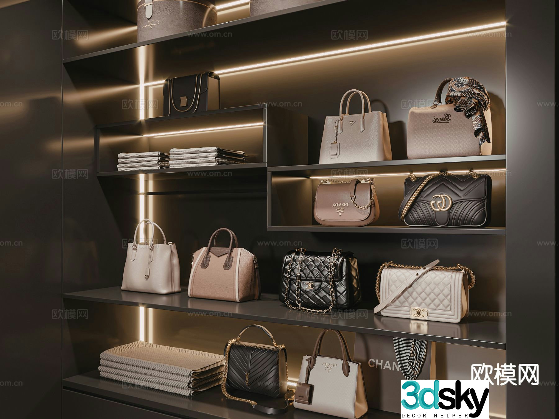 Modern handbag 3d model