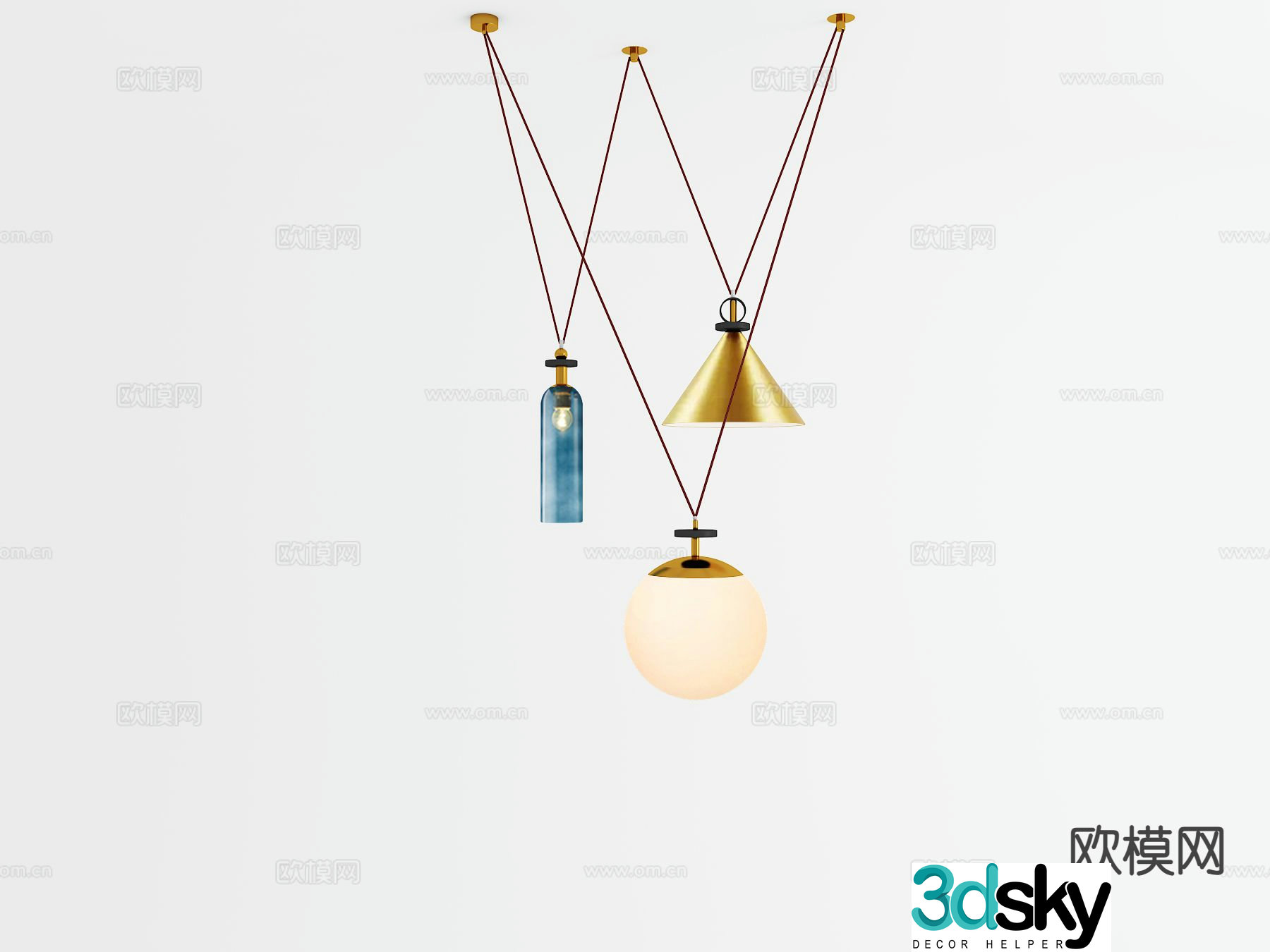 Nordic chandelier 3d model