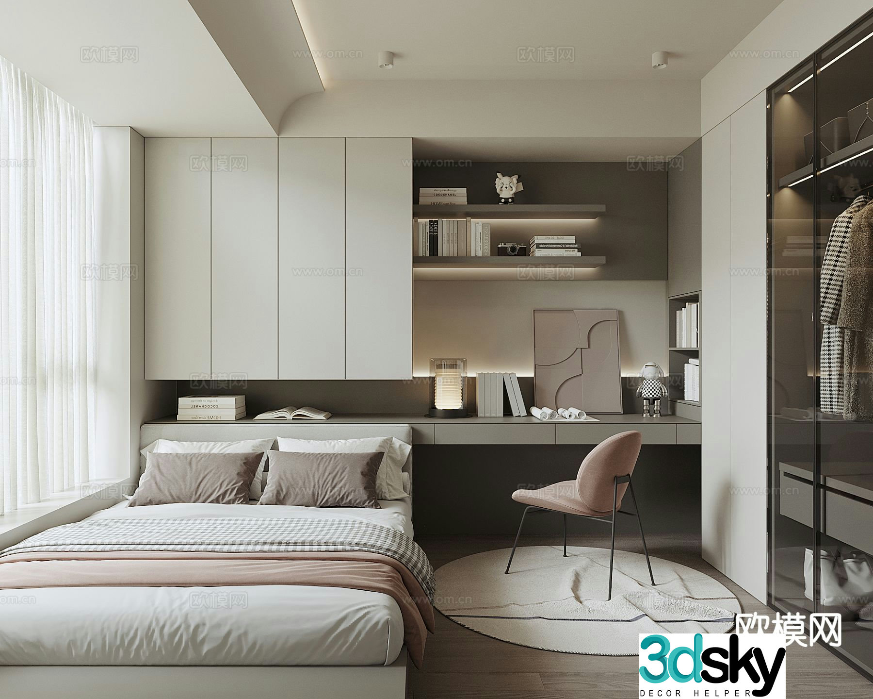 Modern tatami bedroom 3d model