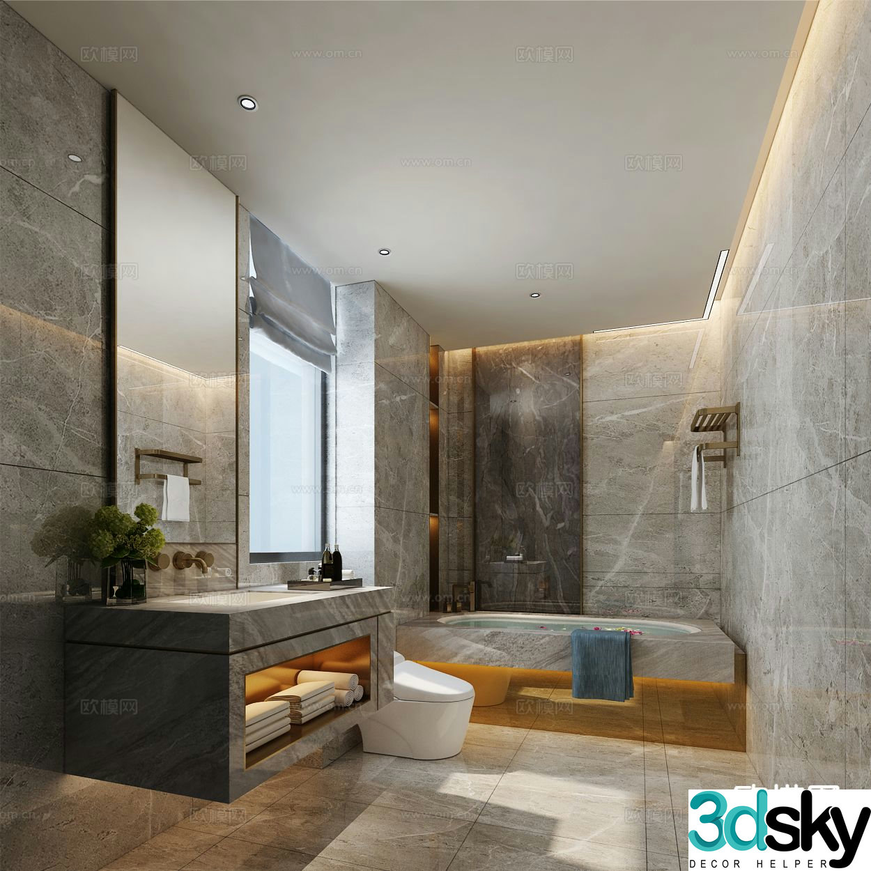 Modern minimalist bathroom bathroom 3d model