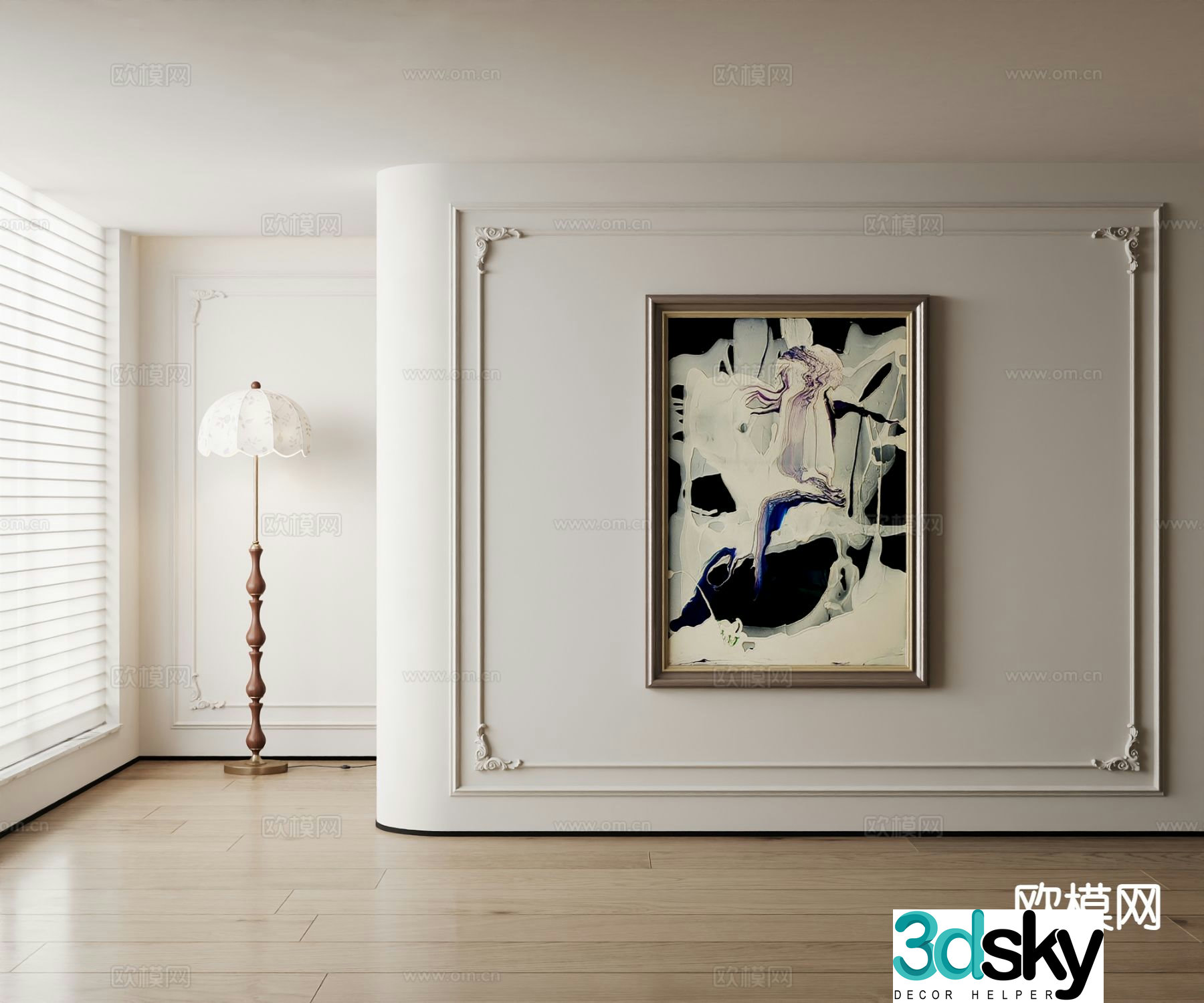 American oil painting art painting decorative painting 3d model