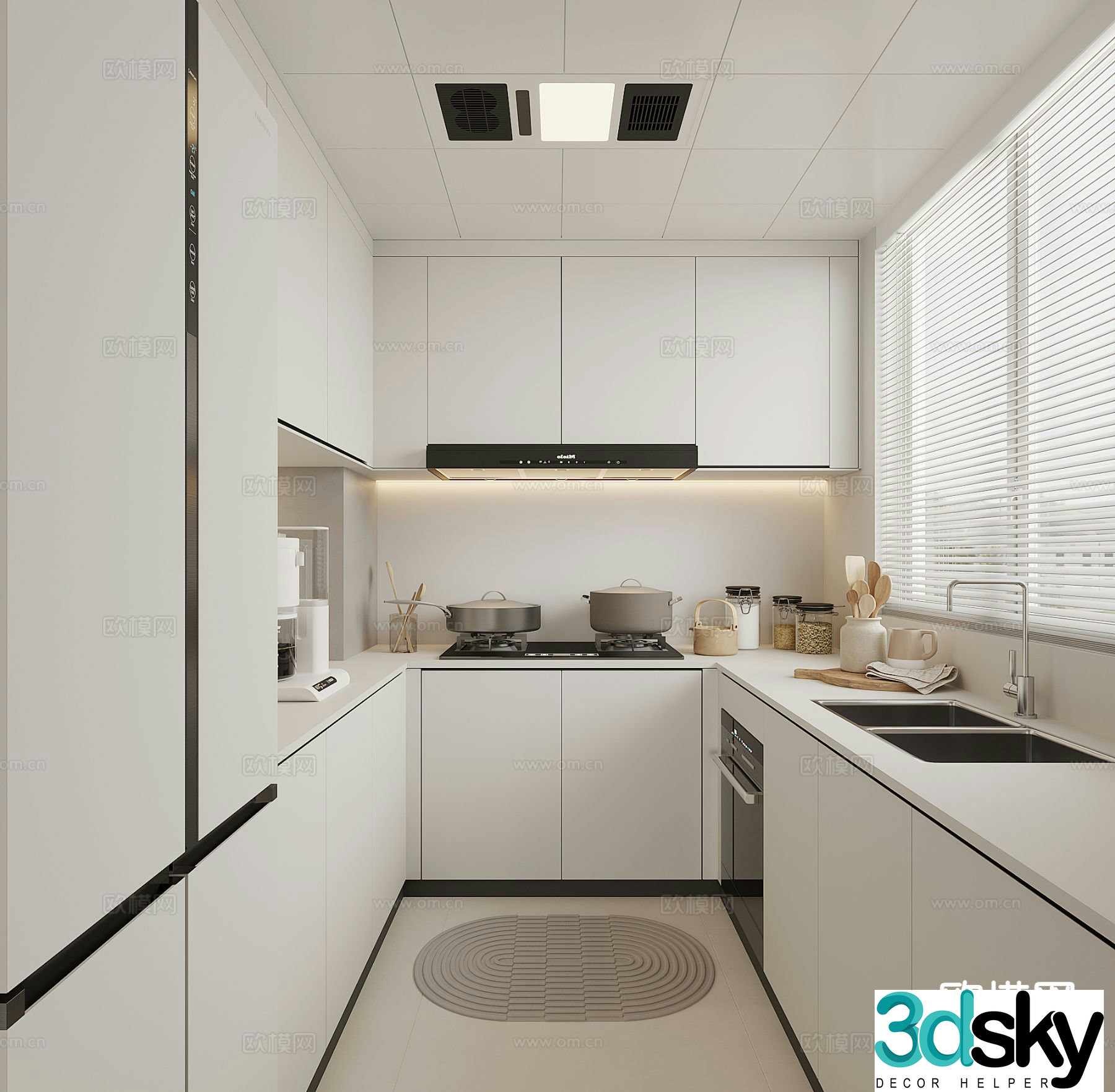 modern kitchen cabinet 3d model