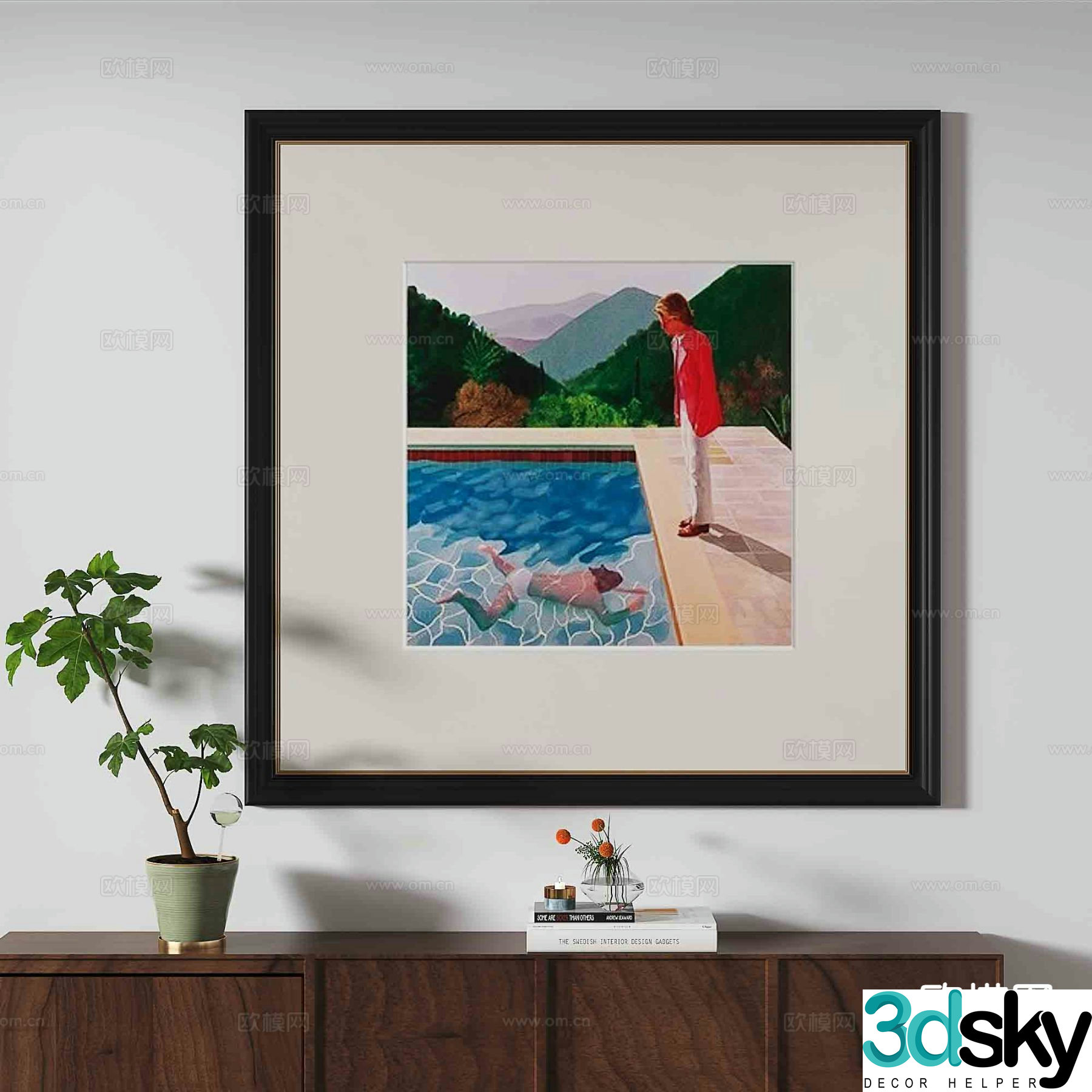 Medieval style retro hanging painting art painting decorative painting 3D model