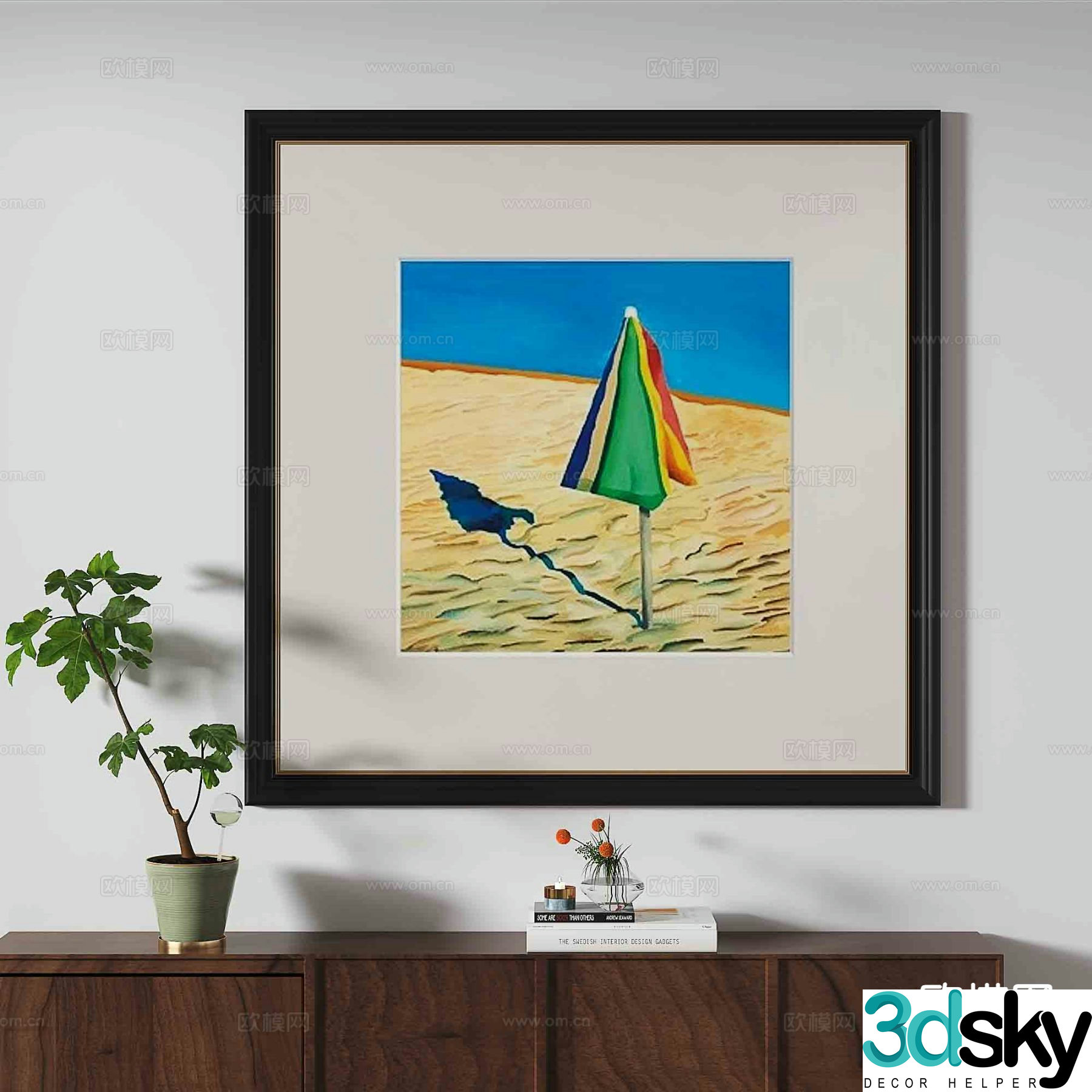 Retro hanging painting art painting decorative painting 3d model
