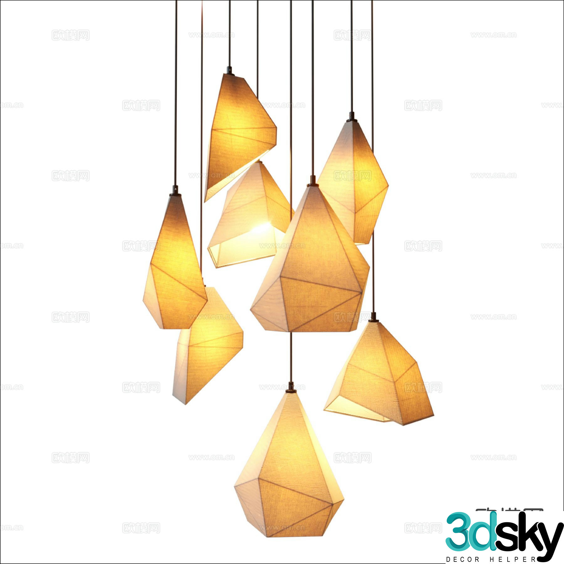 Modern interior chandelier 3d model