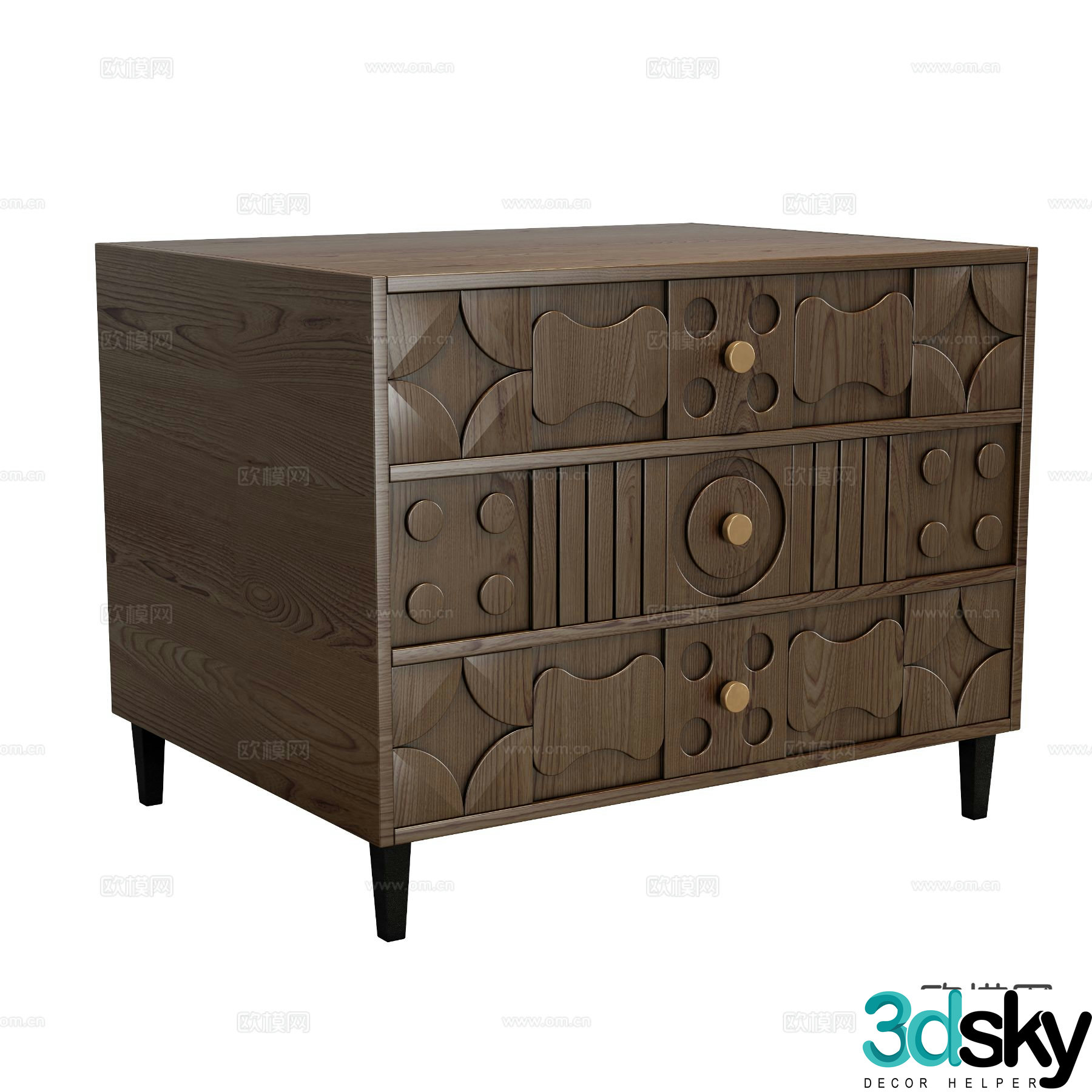 Medieval style bedside table 3d model