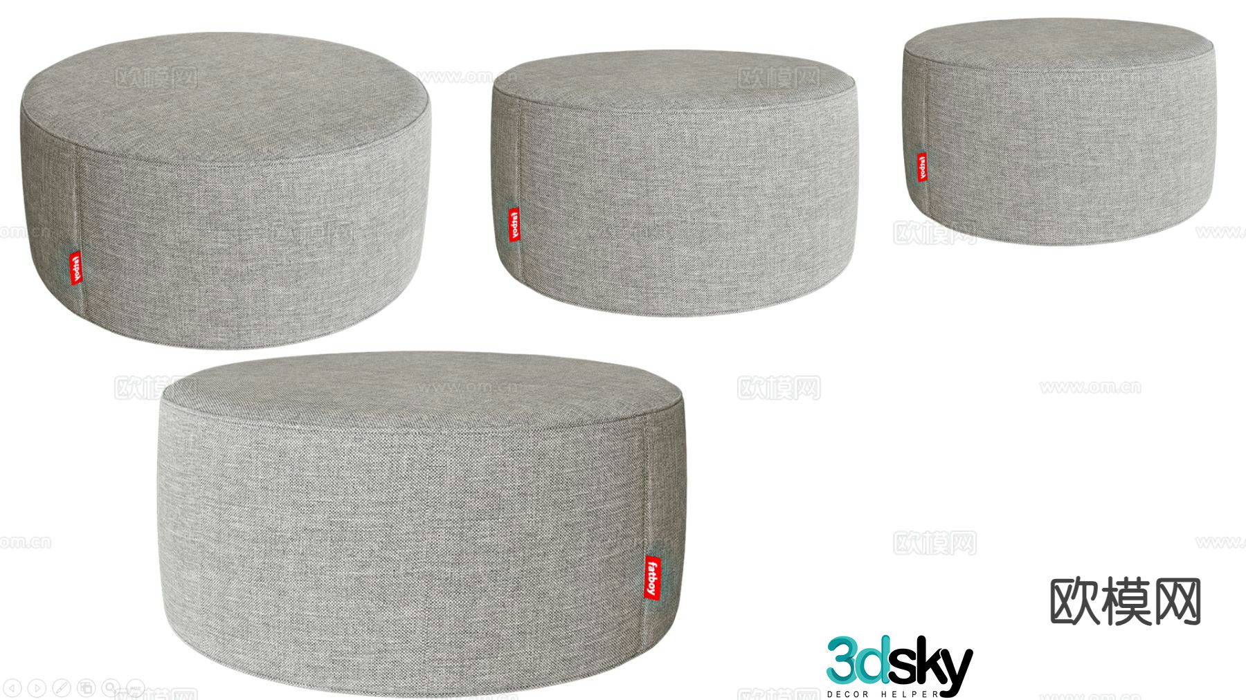 Modern stool low stool sofa stool 3d model