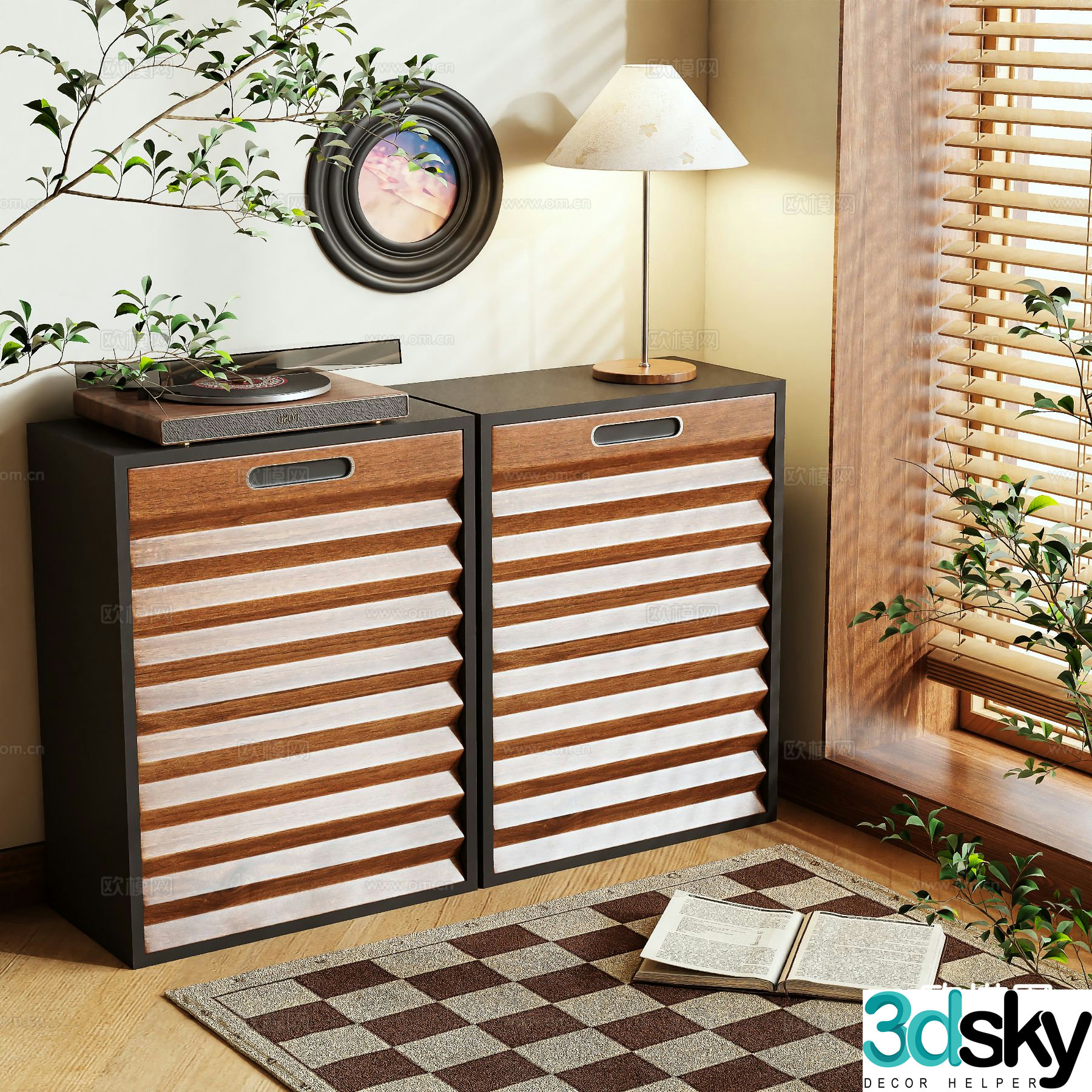 Medieval style shoe cabinet 3D model